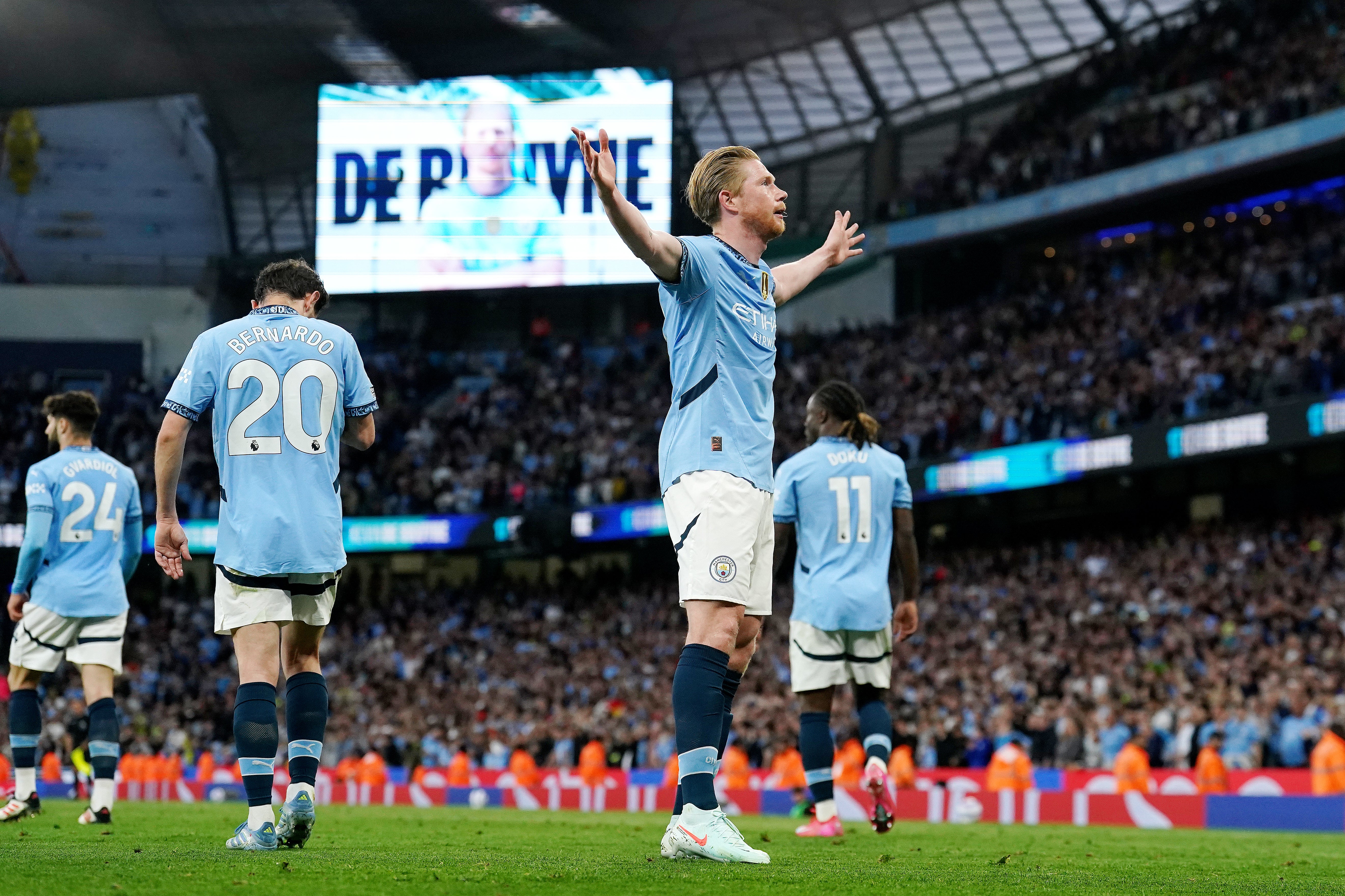 Kevin De Bruyne opened the scoring at the Etihad