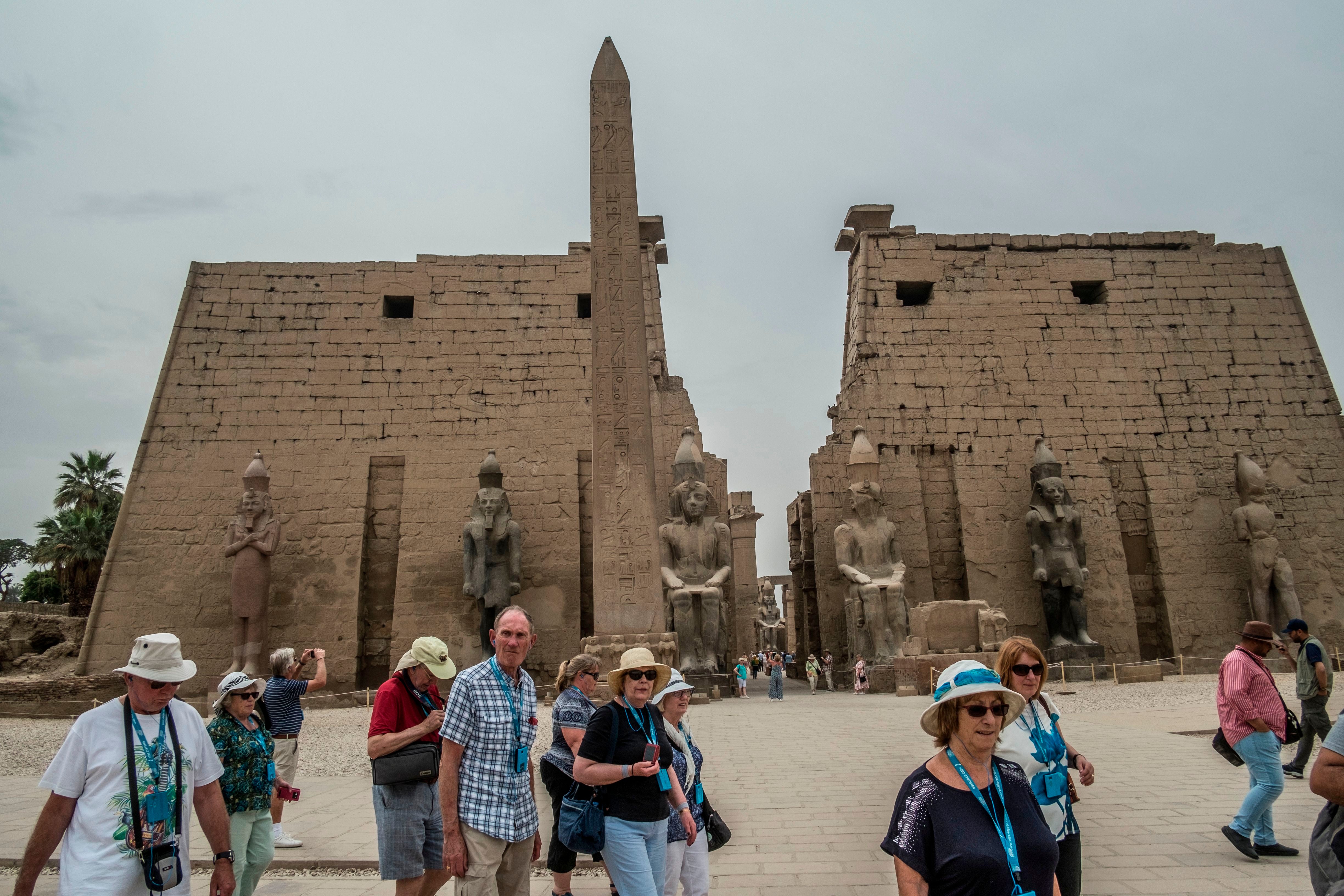 Tourists visit the Luxor temple in Egypt