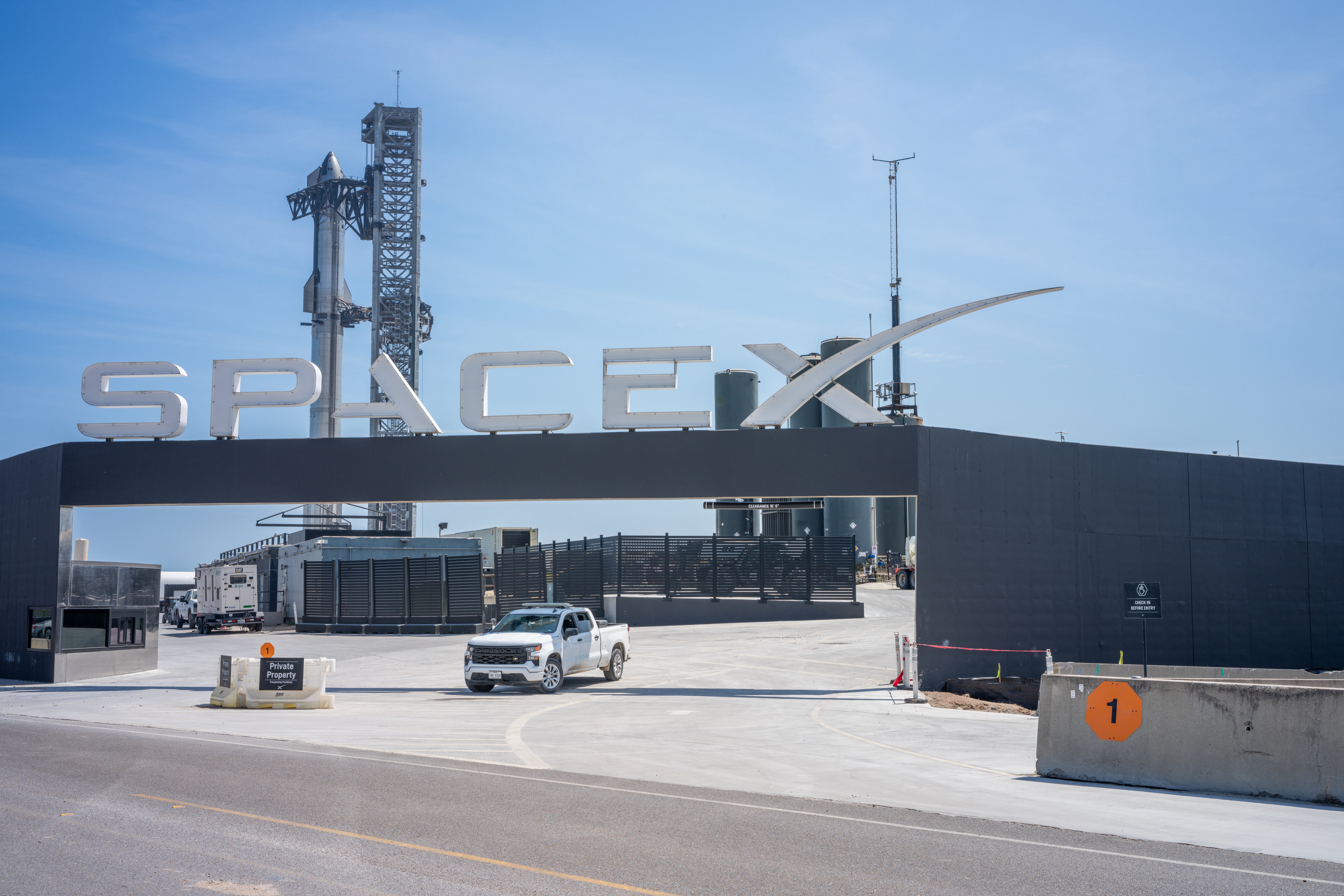 The Starbase facility is seen a day before Starship Flight 3's scheduled launch near Boca Chica beach on 13 March, 2024 in Brownsville, Texas