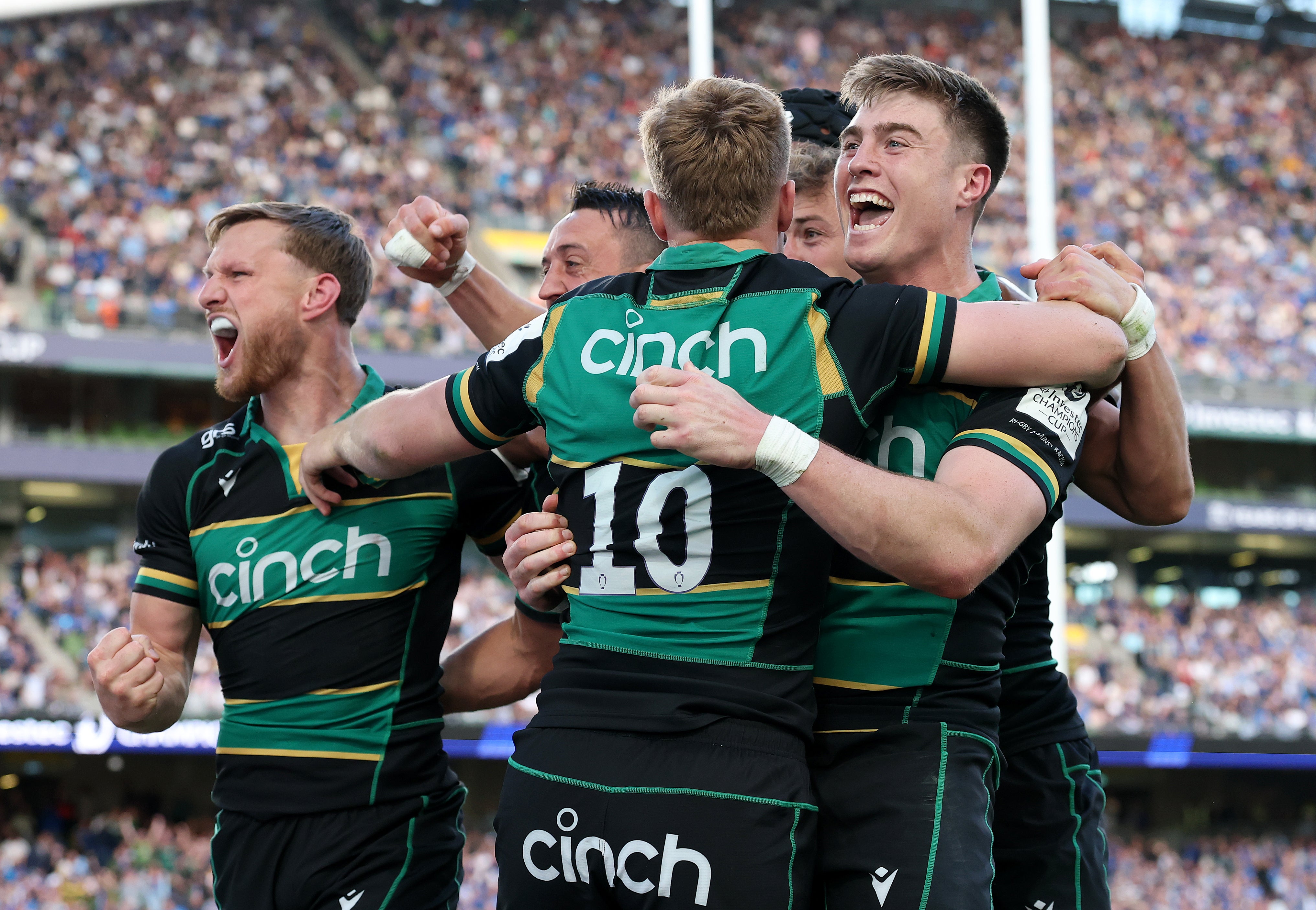 Northampton celebrated a seismic win over Leinster in Dublin