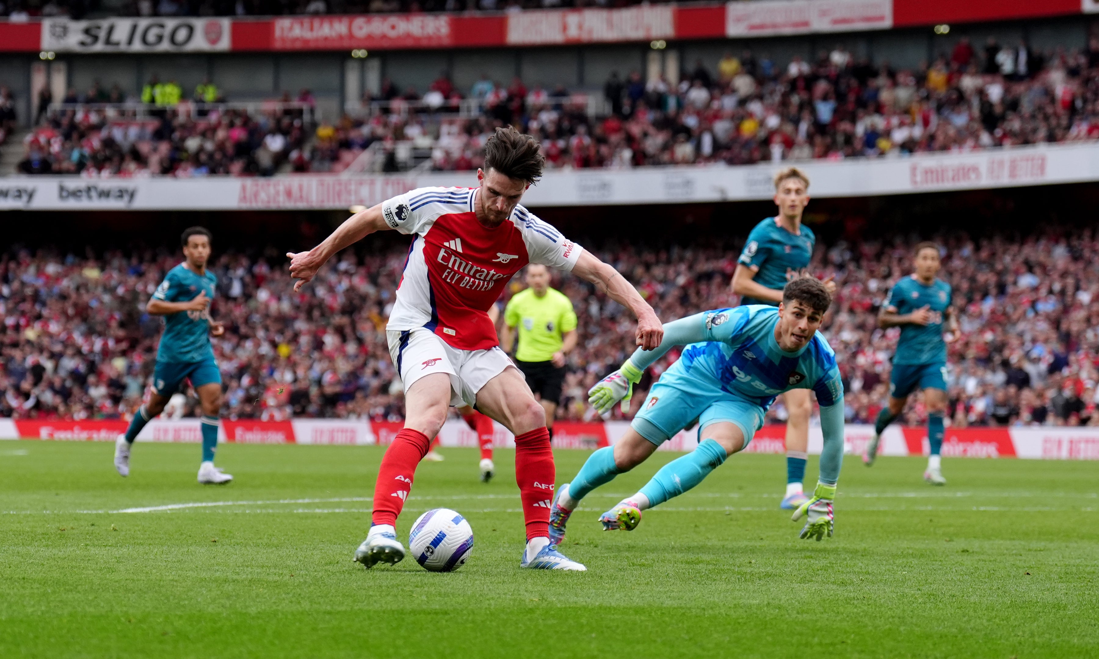 Declan Rice opened the scoring for Arsenal