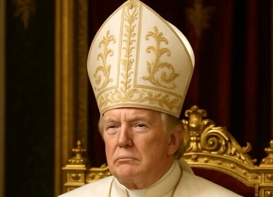 Donald Trump appears as a pope in an AI-generated image of himself posted on his Truth Social account