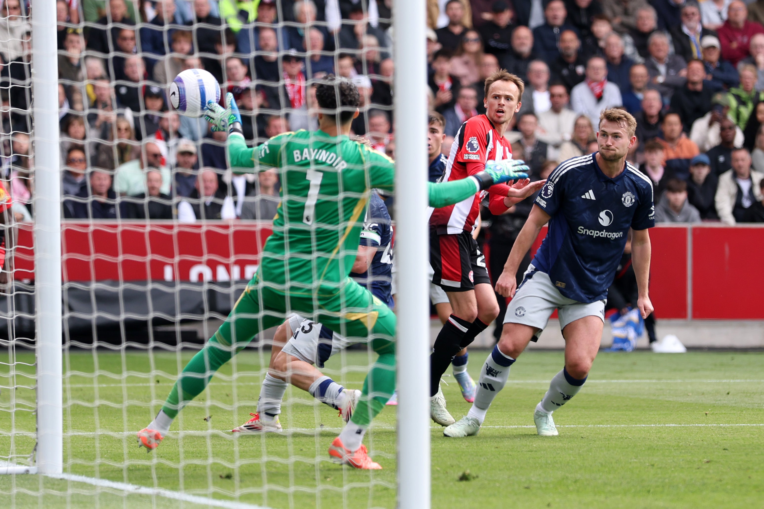 Mikkel Damsgaard’s effort deflected in