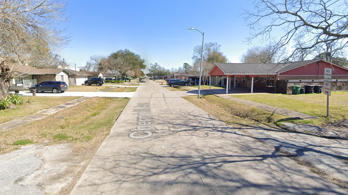 The shooting took place here, along Cherry Hill, in the southeastern section of Houston