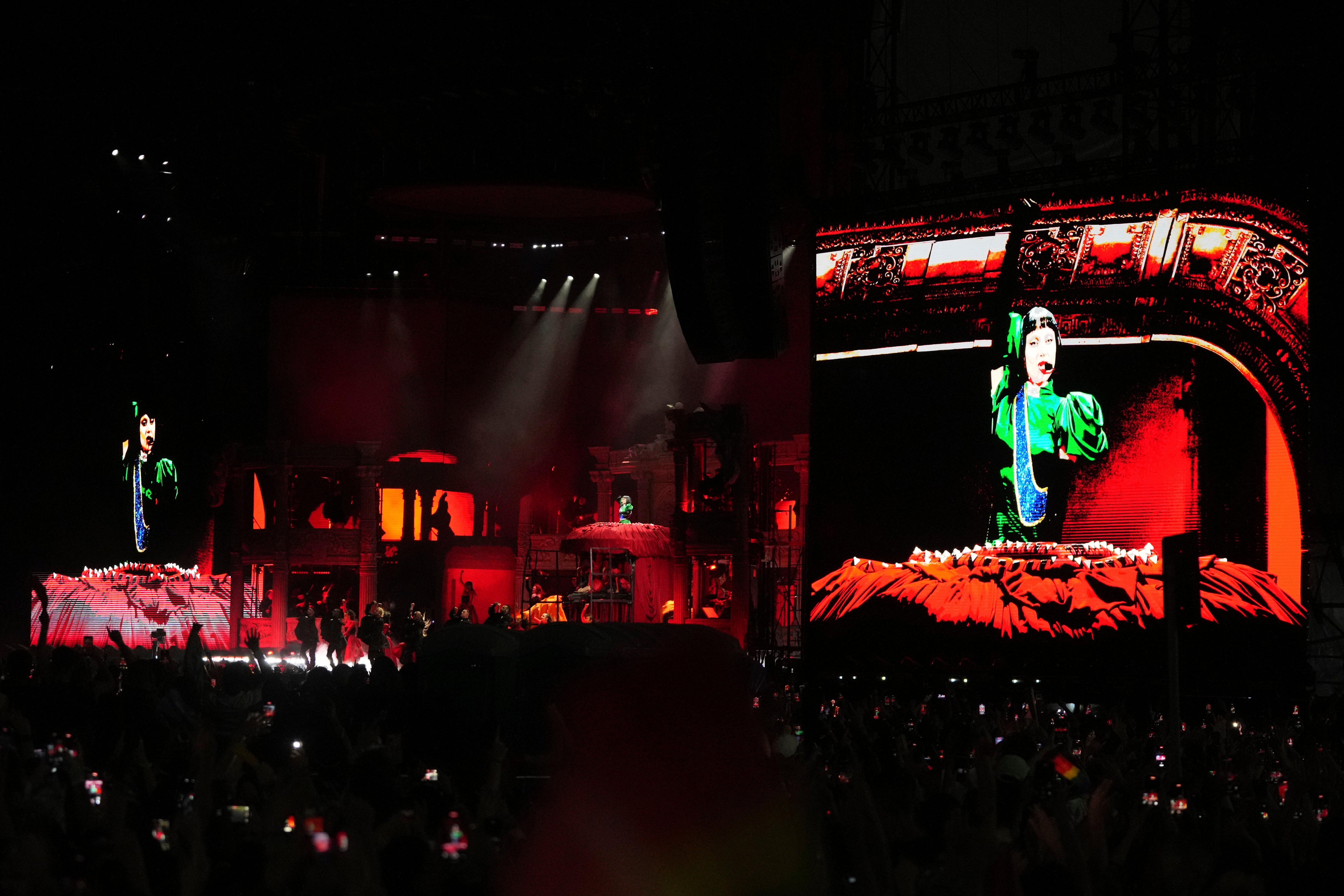 Lady Gaga performs during her free concert on Copacabana Beach in Rio de Janeiro, Saturday, May 3, 2025
