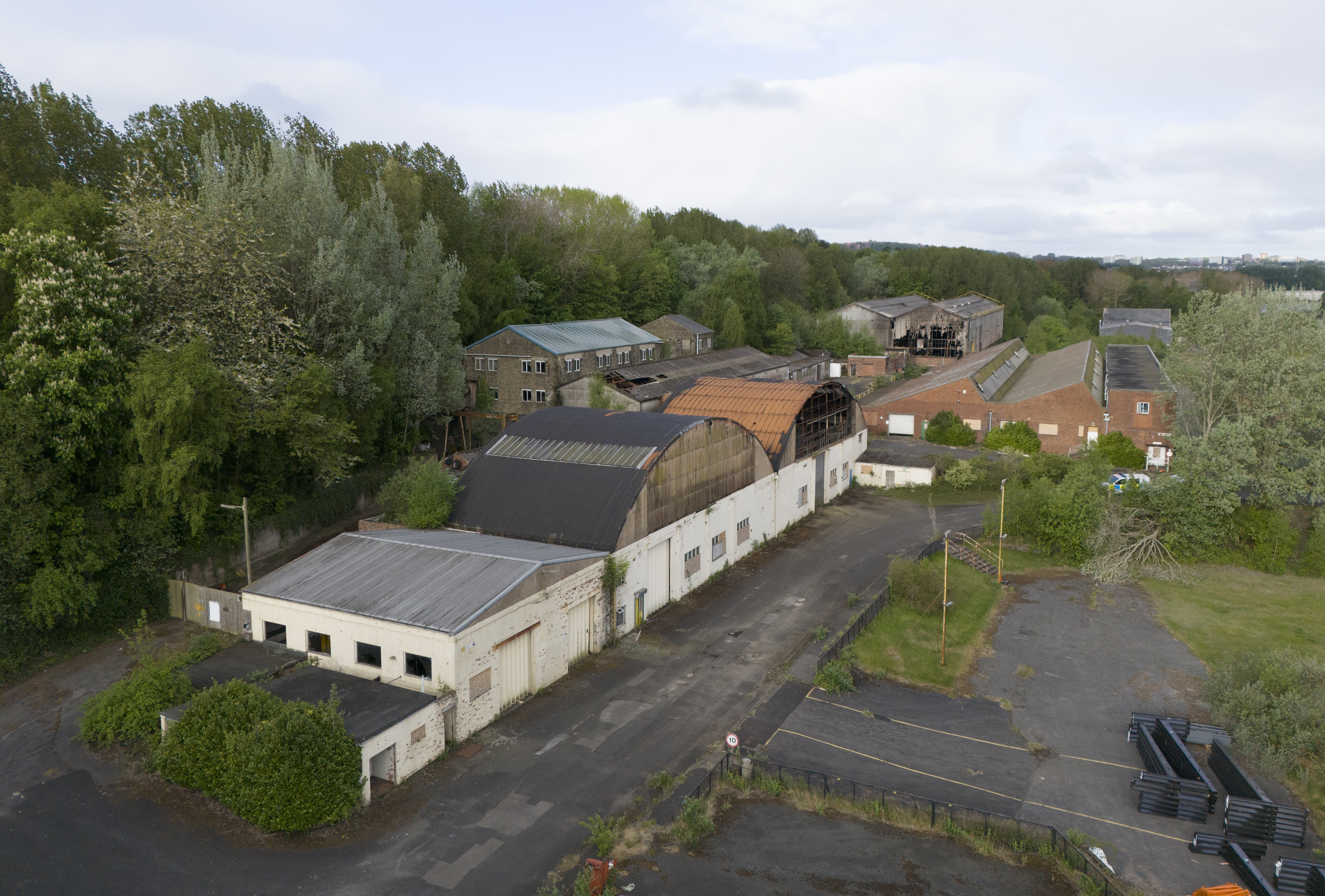 The scene of a fire at Fairfield industrial park (Owen Humphreys/PA)