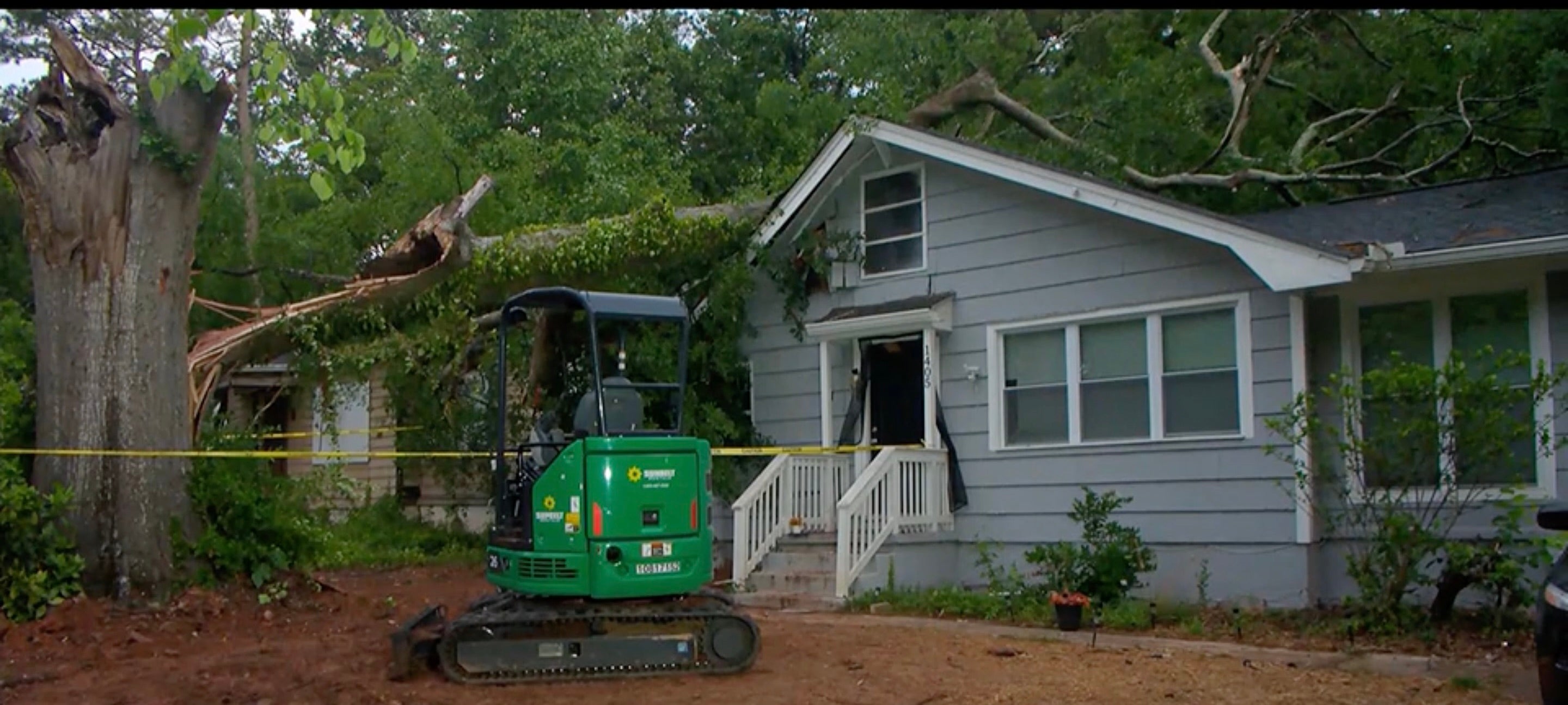 The tree that fell on the family's home
