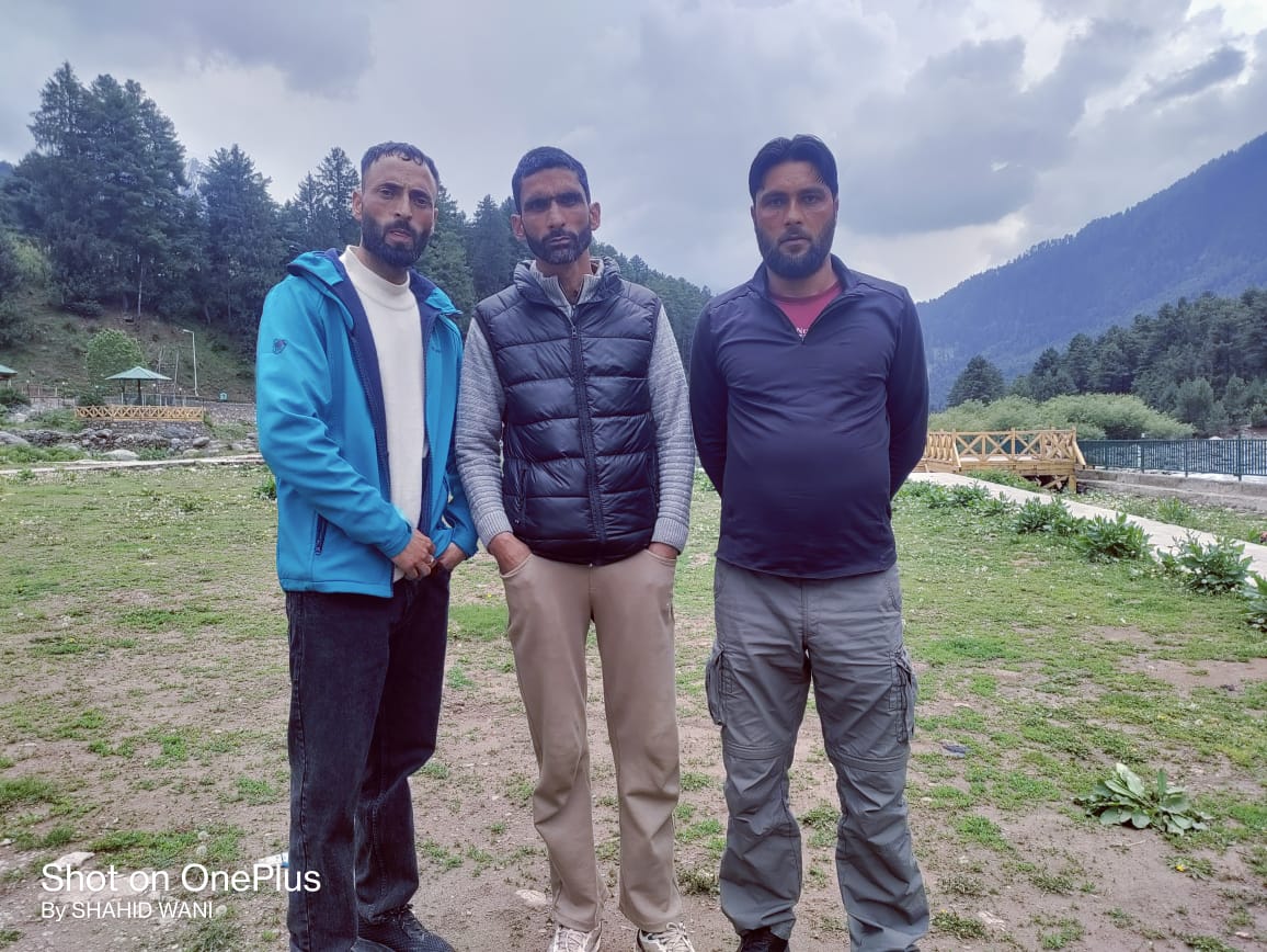 Sajjad Ahmad Bhatt, Waheed Ahmad and Rayees Ahmad (right) were among the first responders after the Pahalgam attack on 22 April 2025