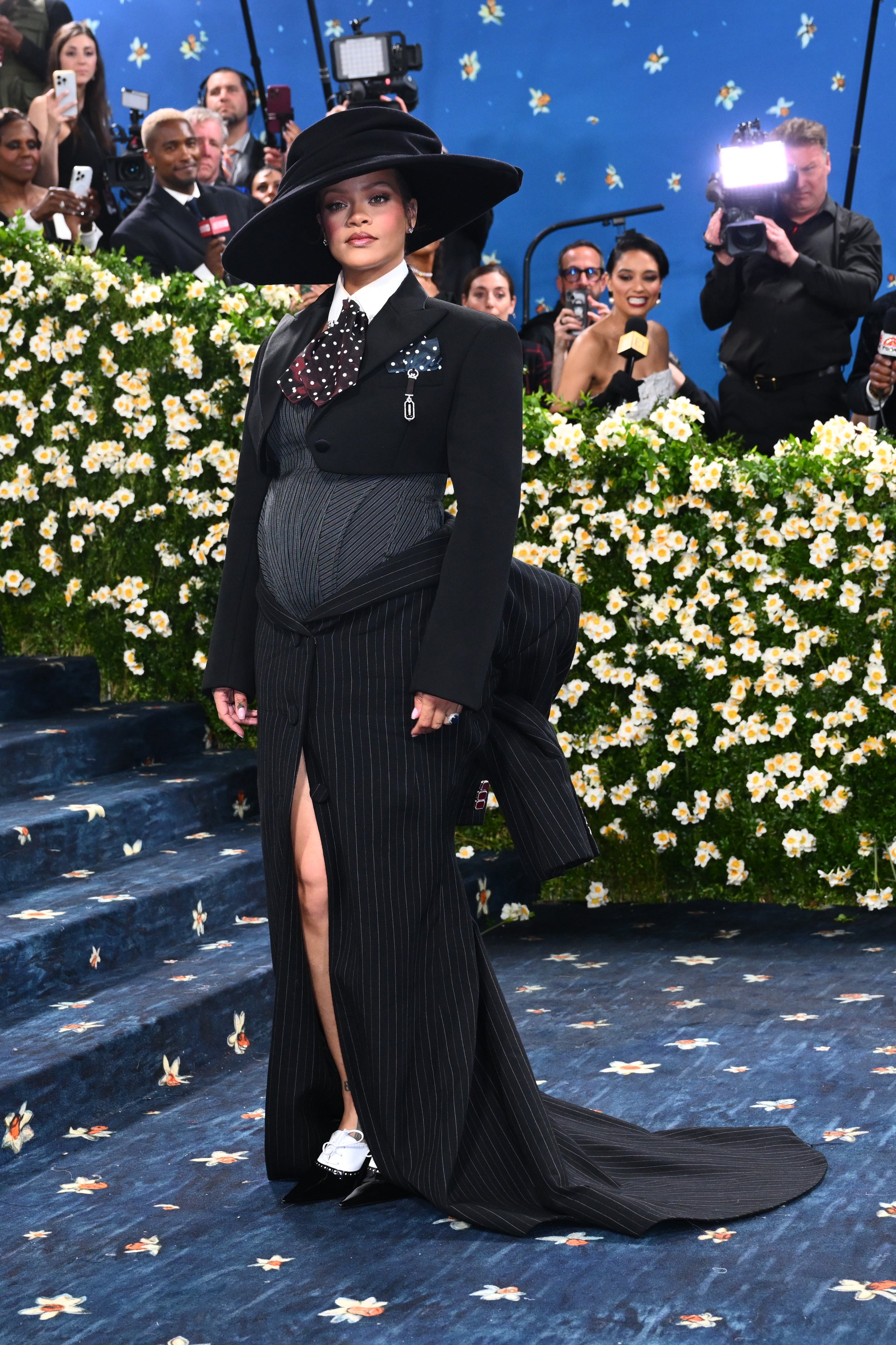 Rihanna arrived at approximately 10 p.m. to the 2025 Met Gala, hours after her partner arrived