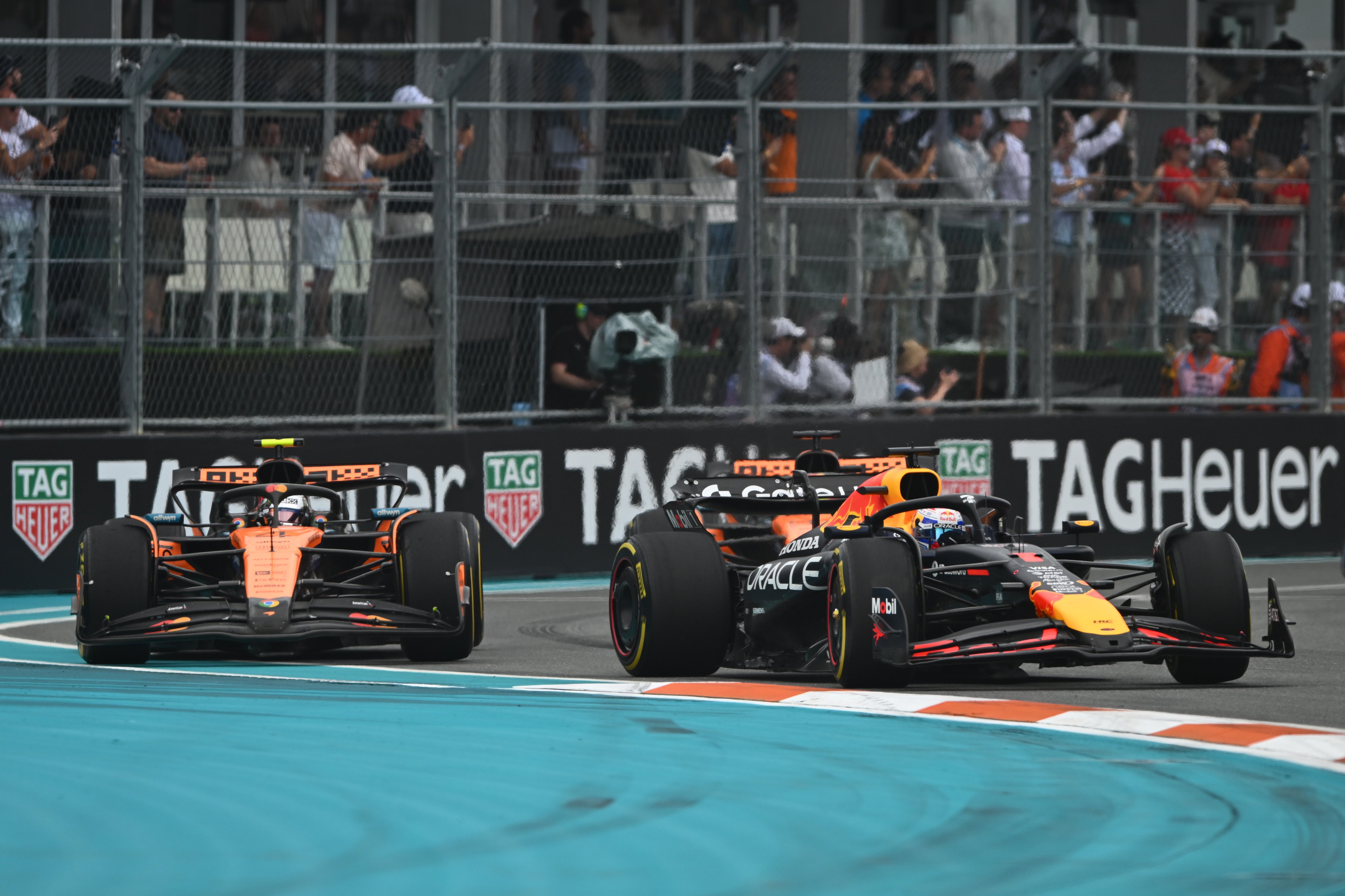 Verstappen clashed with Lando Norris on lap one in Miami