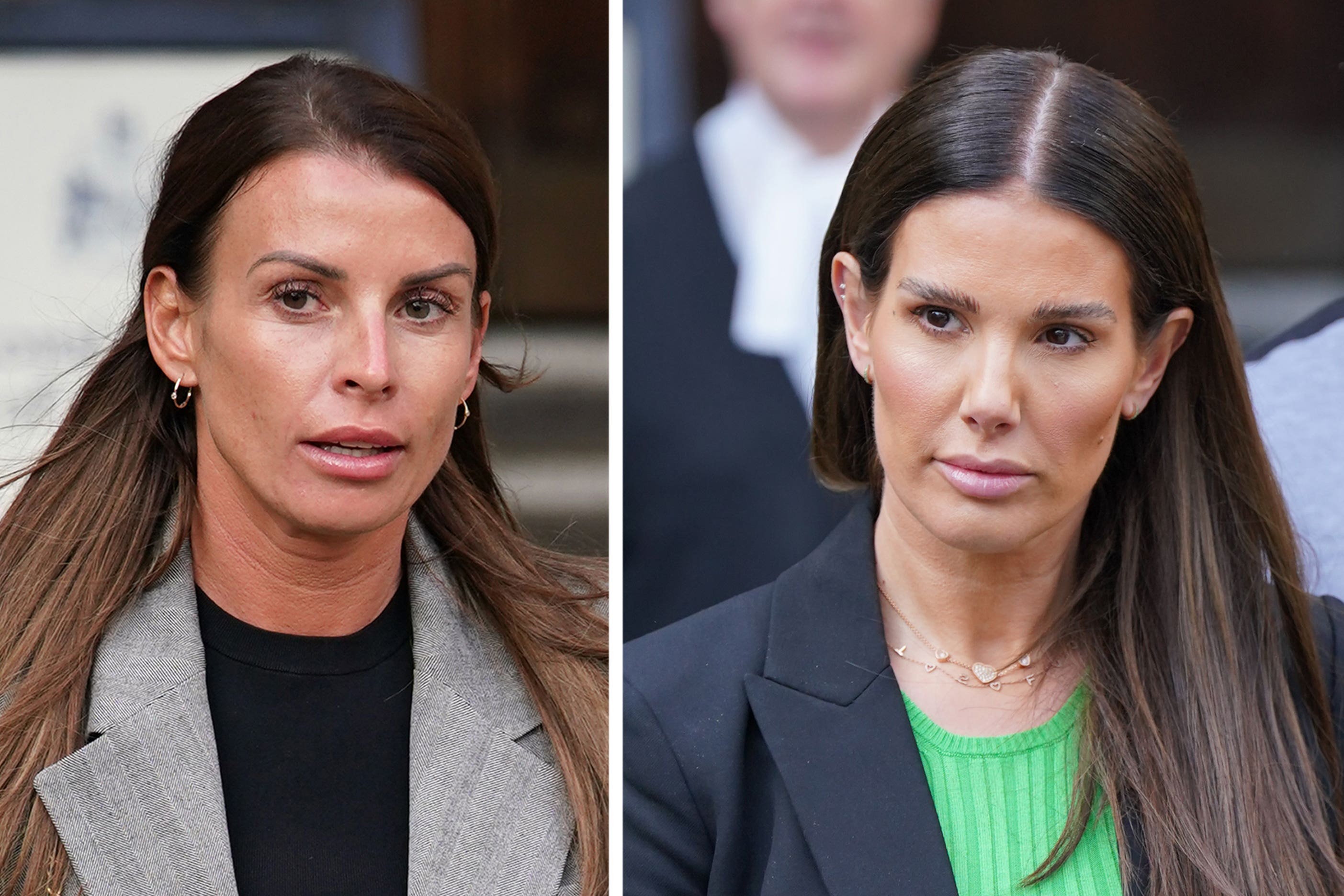 Coleen Rooney (left) and Rebekah Vardy during the libel trial (Yui Mok/PA)
