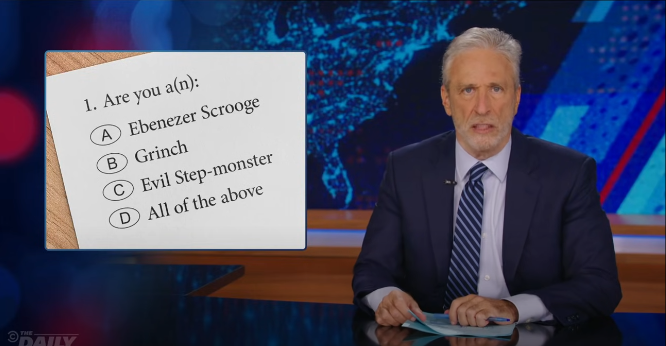Daily Show host Jon Stewart said that Donald Trump's ‘toy rationing’ plan would spark intense backlash on Fox News if a Democrat proposed it.