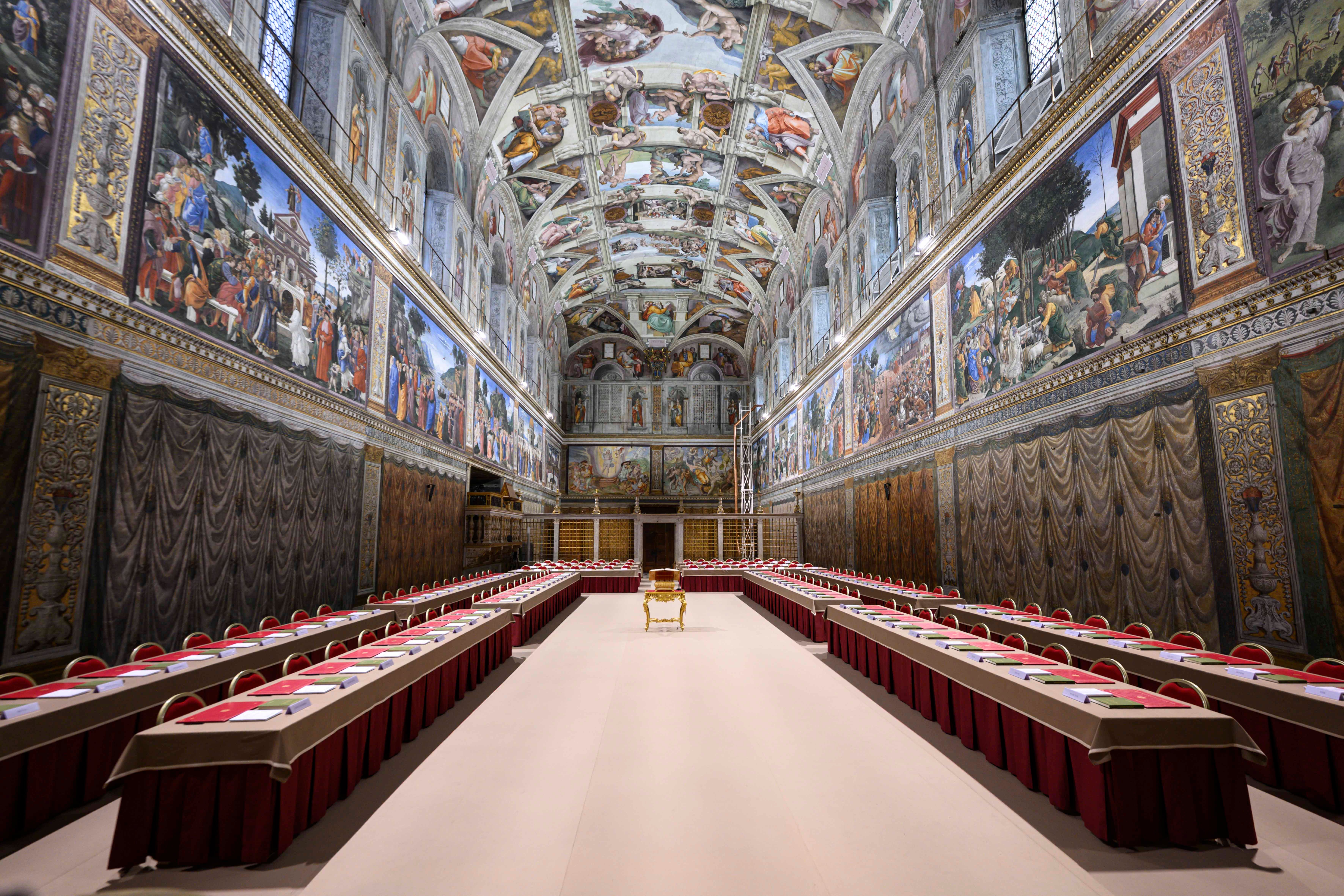 The Sistine Chapel, set up for the Papal Conclave