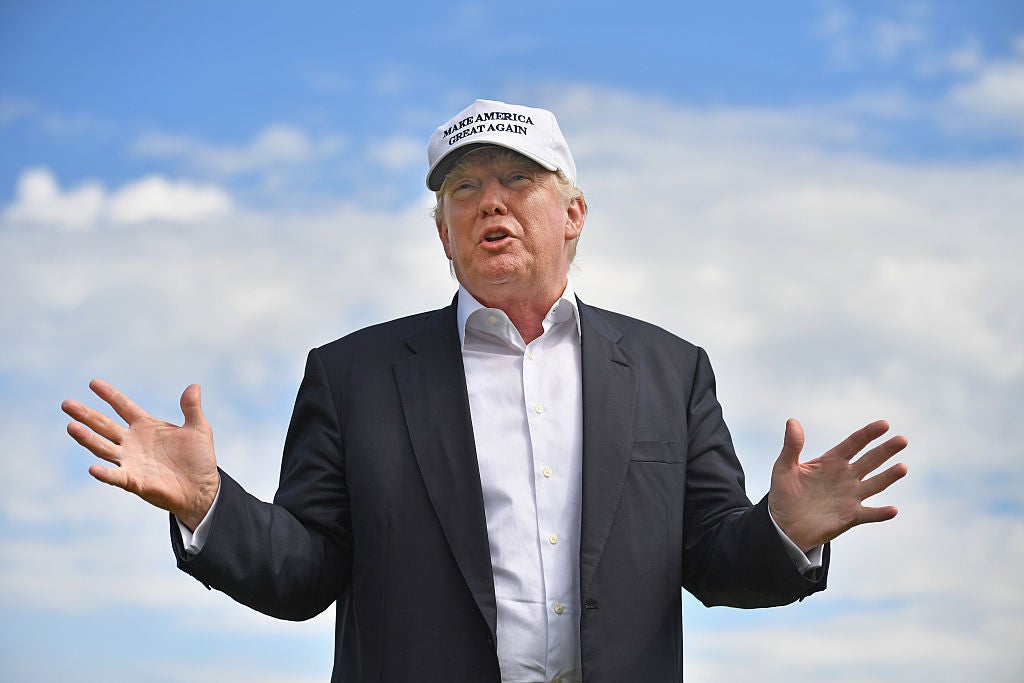 Donald Trump on a visit to his Aberdeen course in 2016