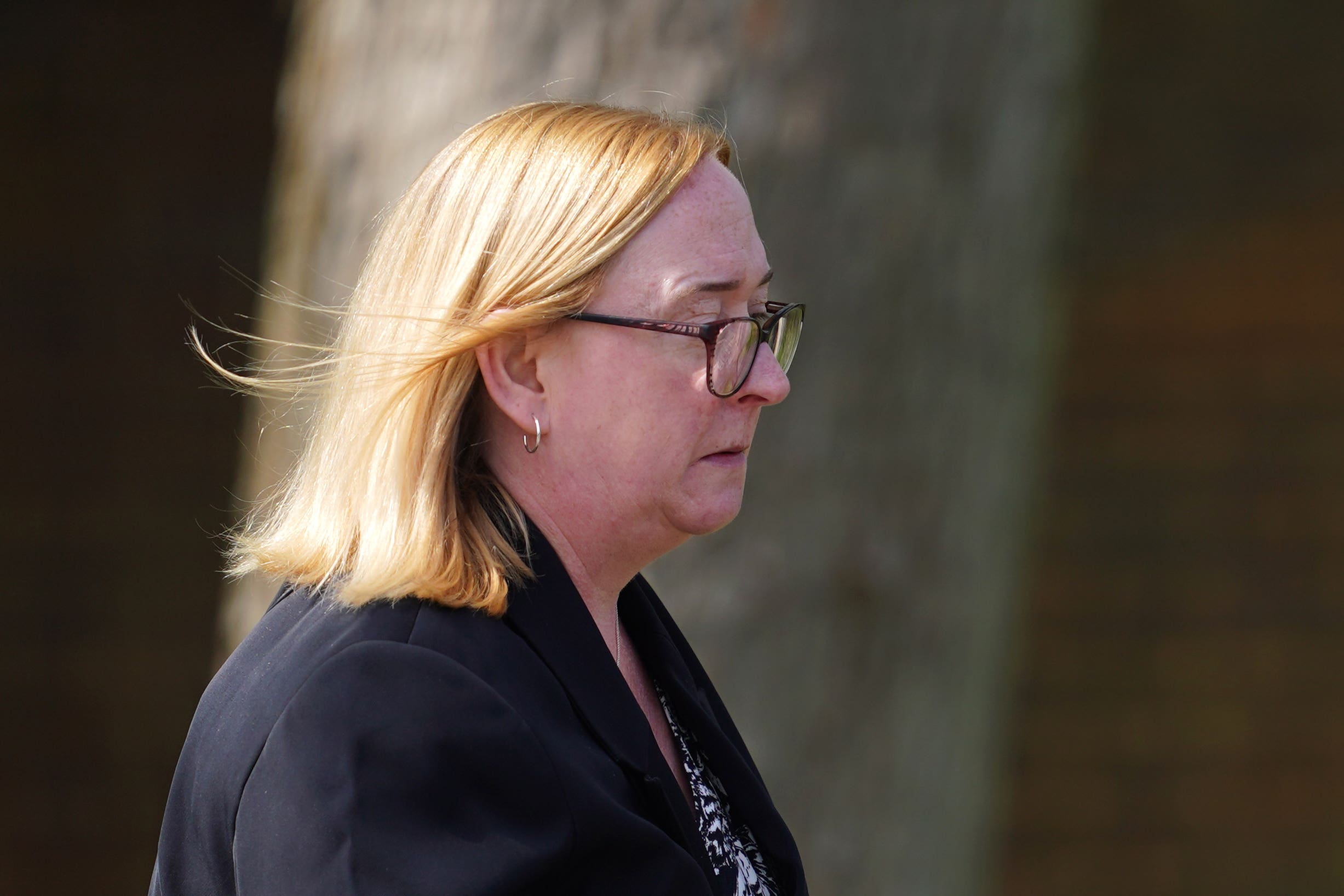 Ms Packer seen at Isleworth Crown Court while she was standing trial