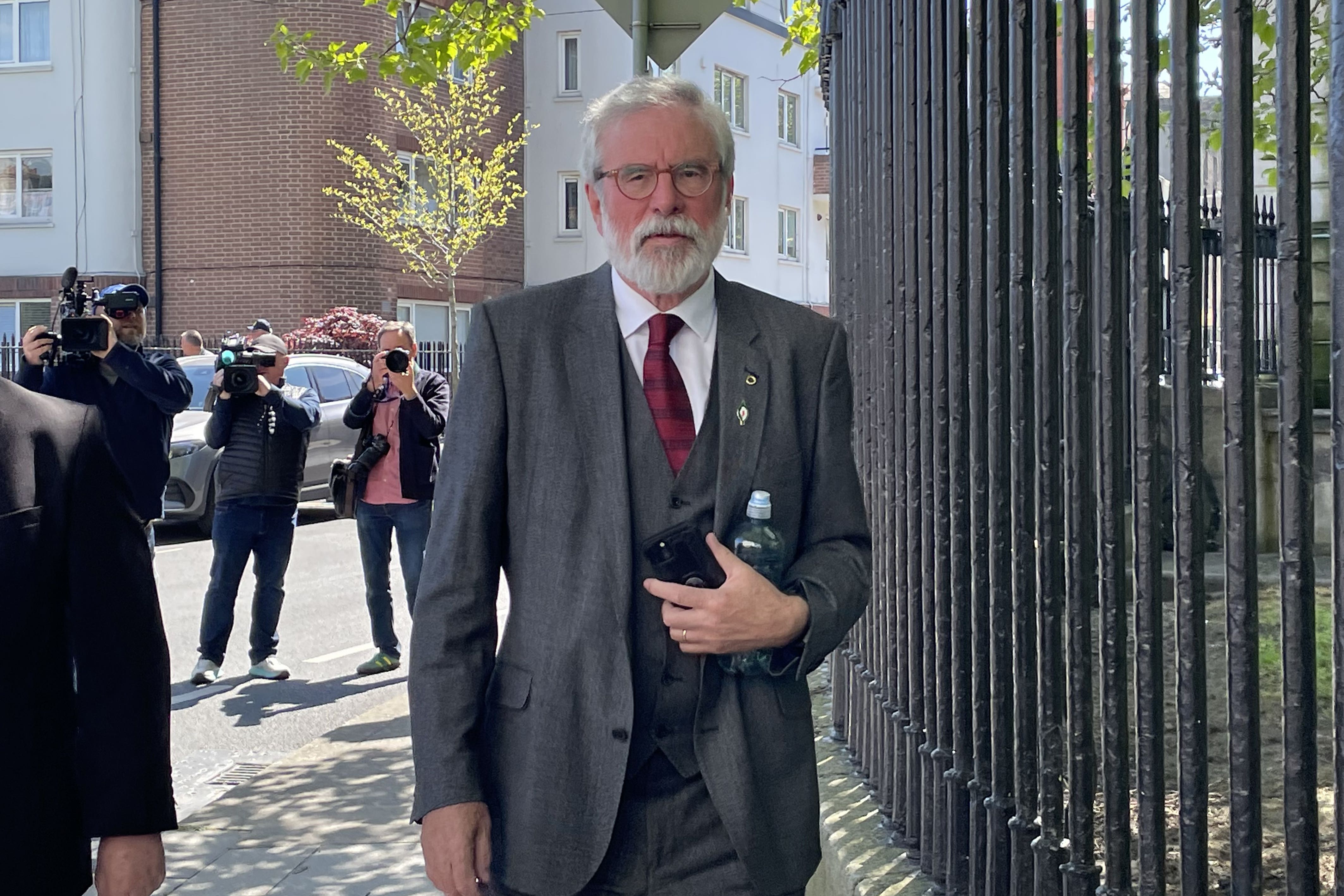 Former Sinn Fein president Gerry Adams is bringing a legal action against the BBC over allegations about the murder of an MI5 spy (PA)