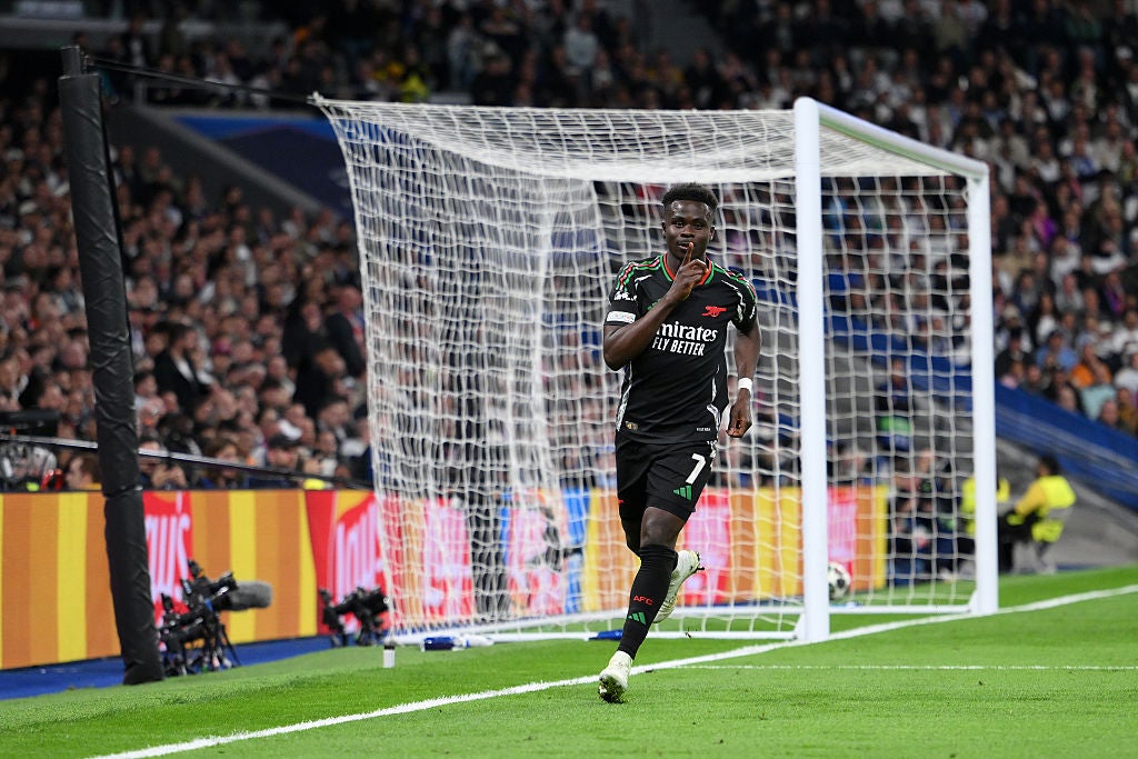 Bukayo Saka hrál ve vítězství Arsenalu na Bernabeu ve čtvrtfinále