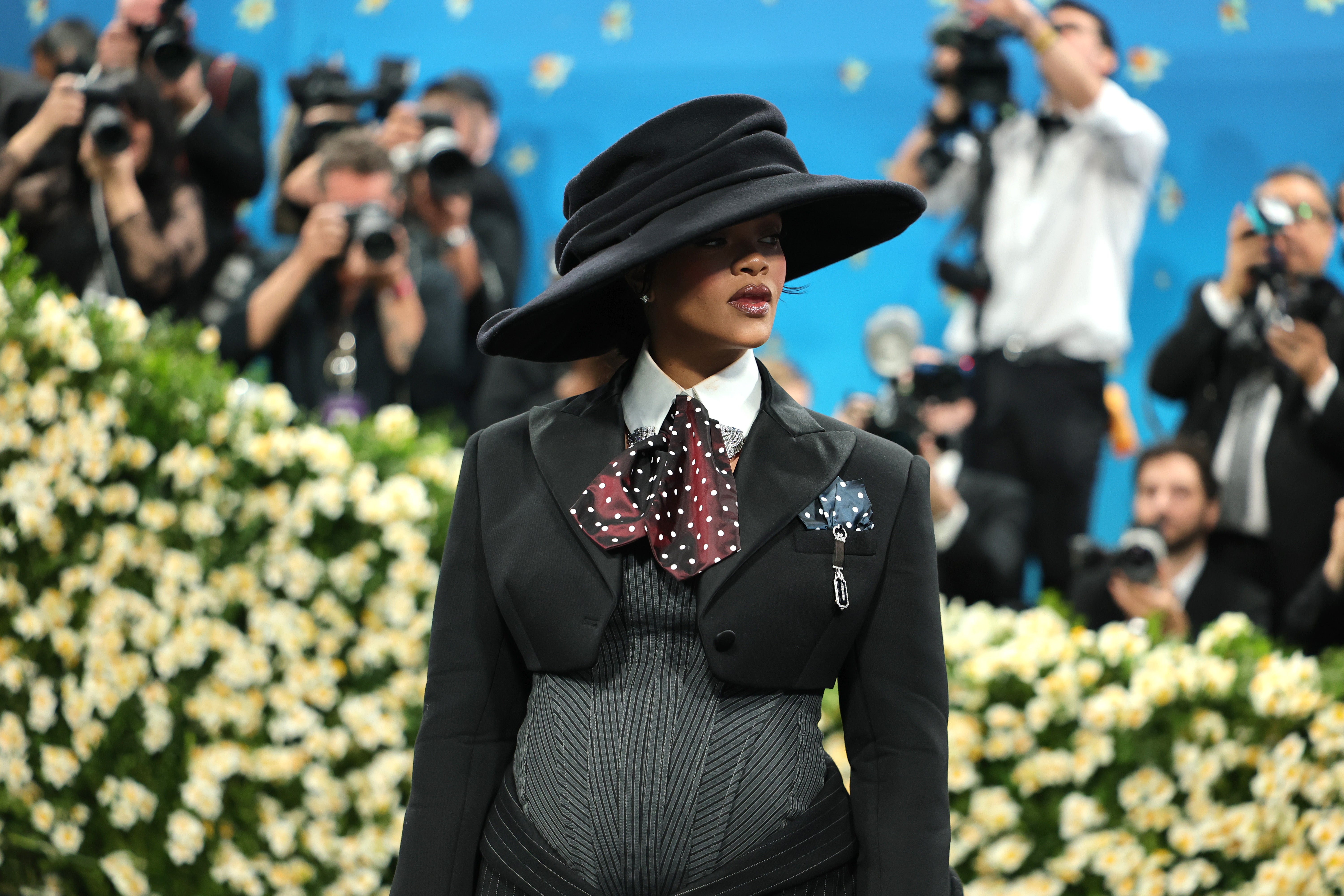 Rihanna was fashionably late to the Met Gala red carpet