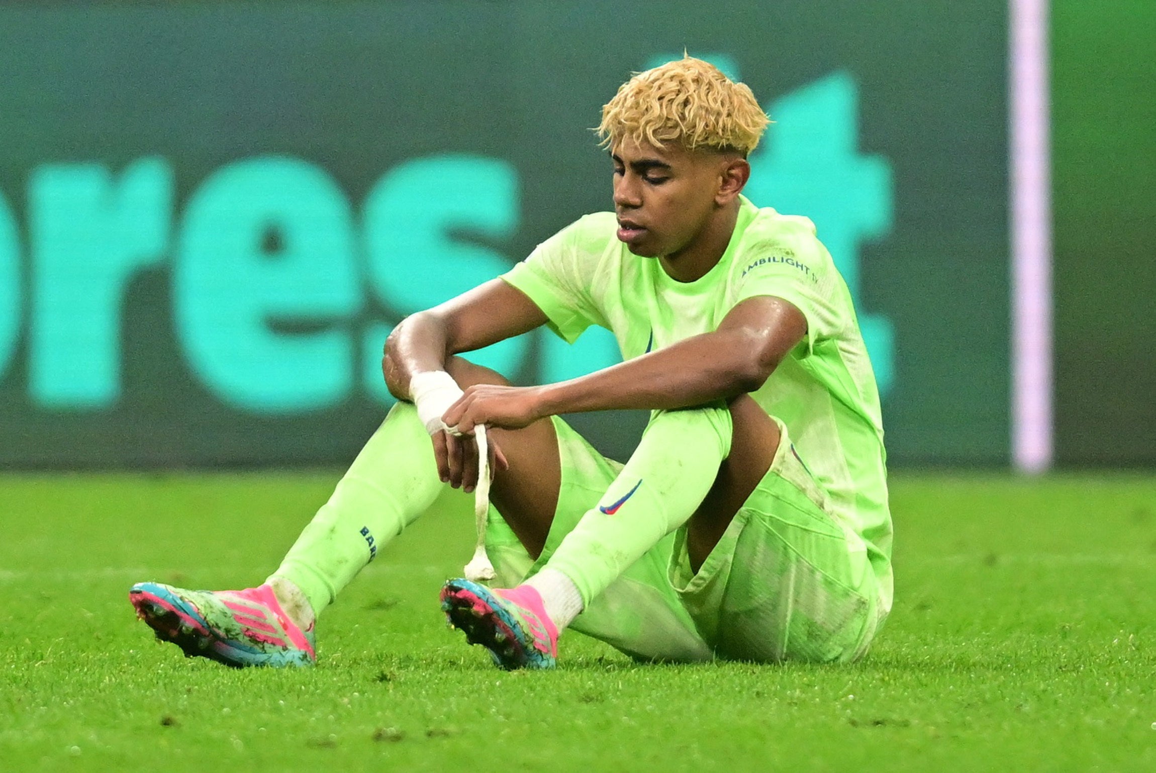 Yamal hit the post and was denied by Sommer’s brilliant stop