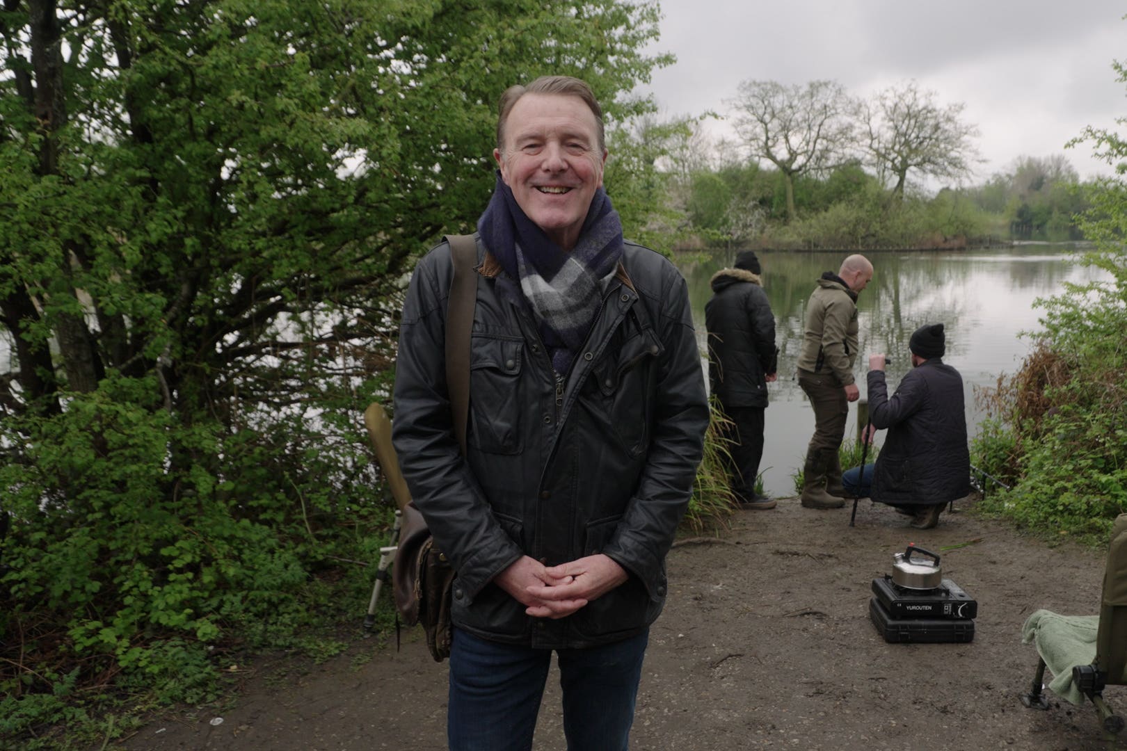 Happy fisherman: Phil Tufnell (Oliver’s Island/Environment Agency/PA)