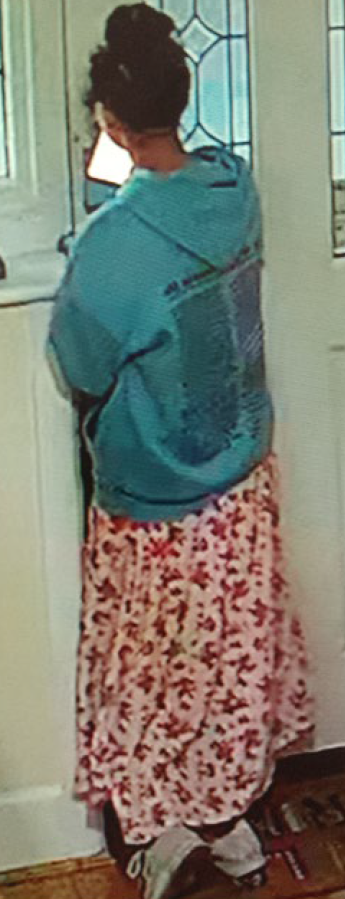 June was last seen in a floral skirt and blue hoodie