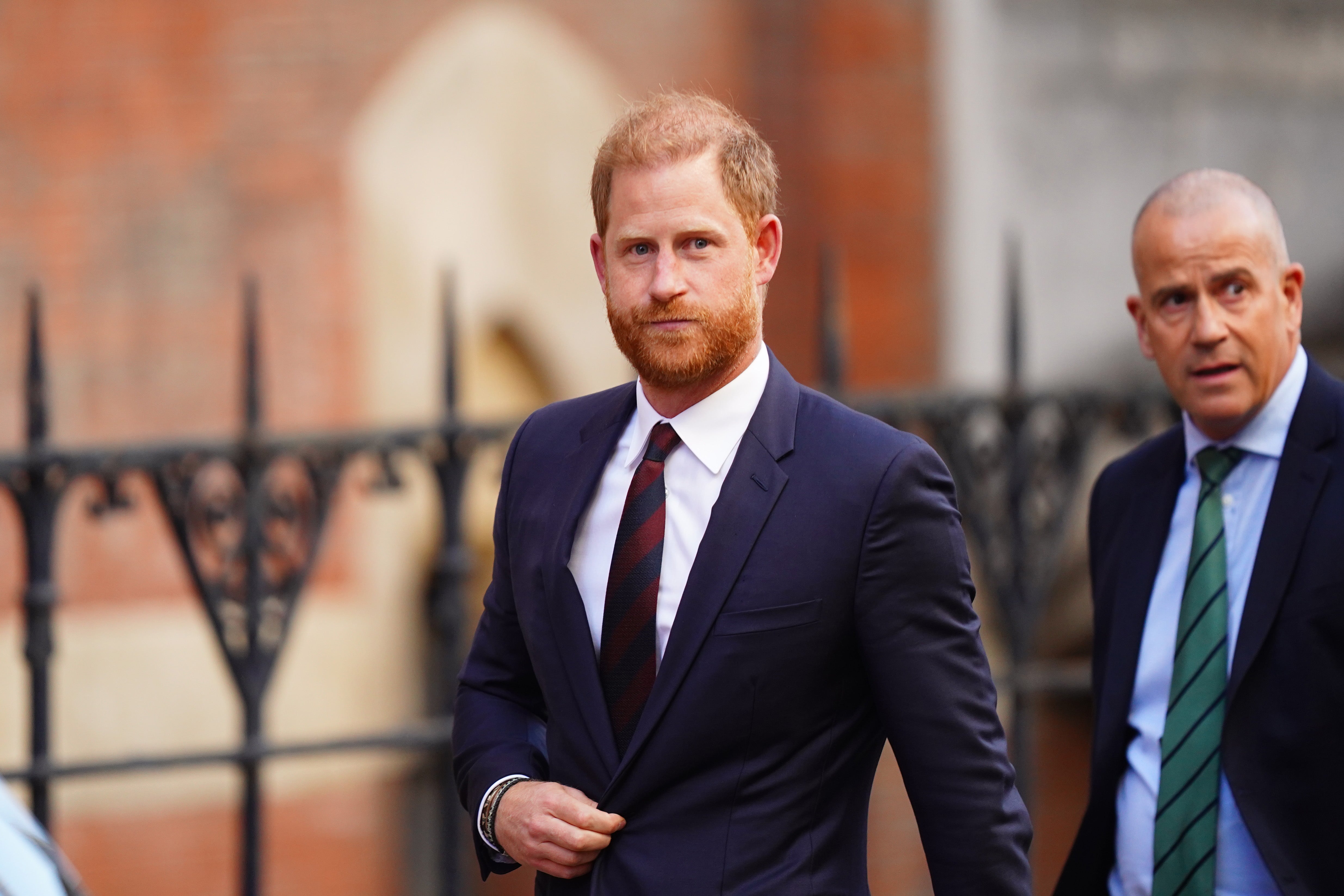 The Duke of Sussex leaving the Royal Courts of Justice in April (James Manning/PA)