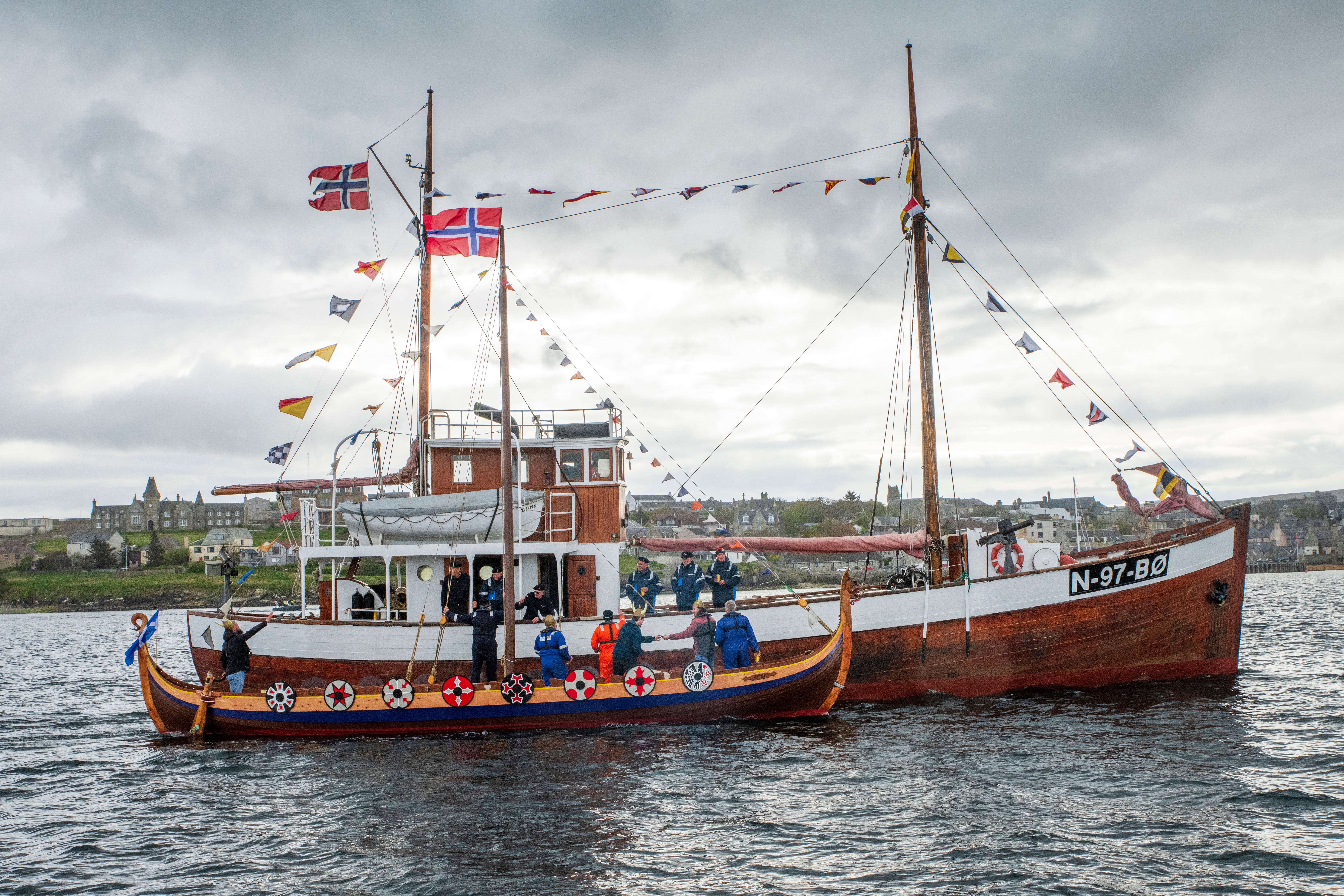 The convoy received a warm welcome when it arrived in Lerwick (Dave Donaldson/PA)