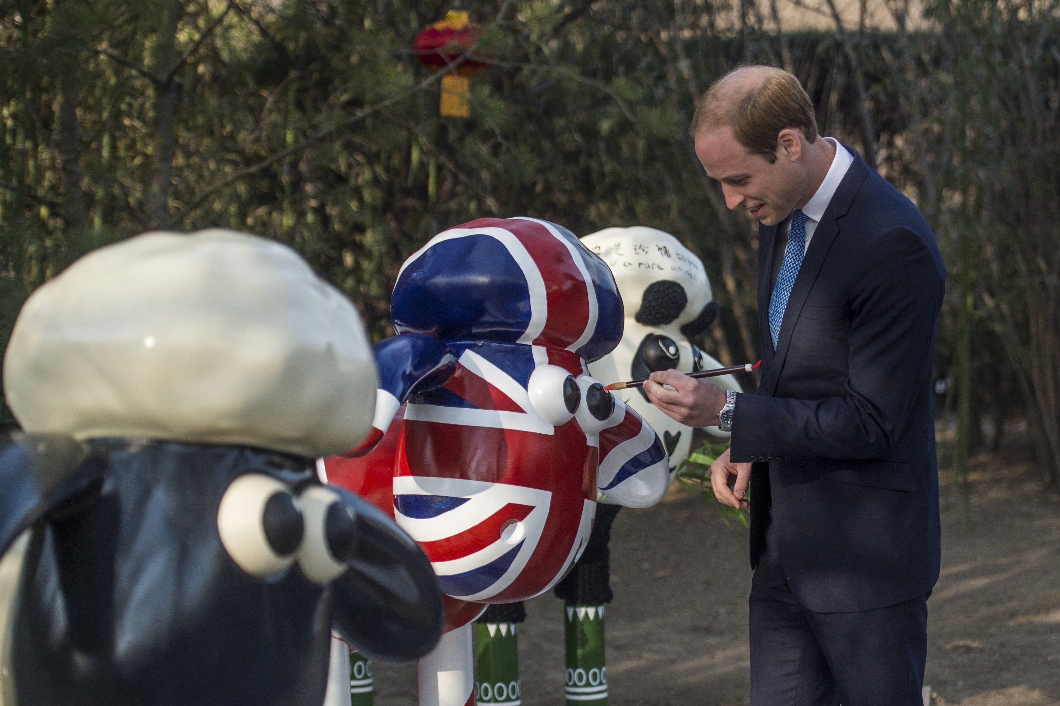 Shaun the Sheep has been an icon of British culture since he first appeared in 1995. Prince William paints a giant Shaun in 2015