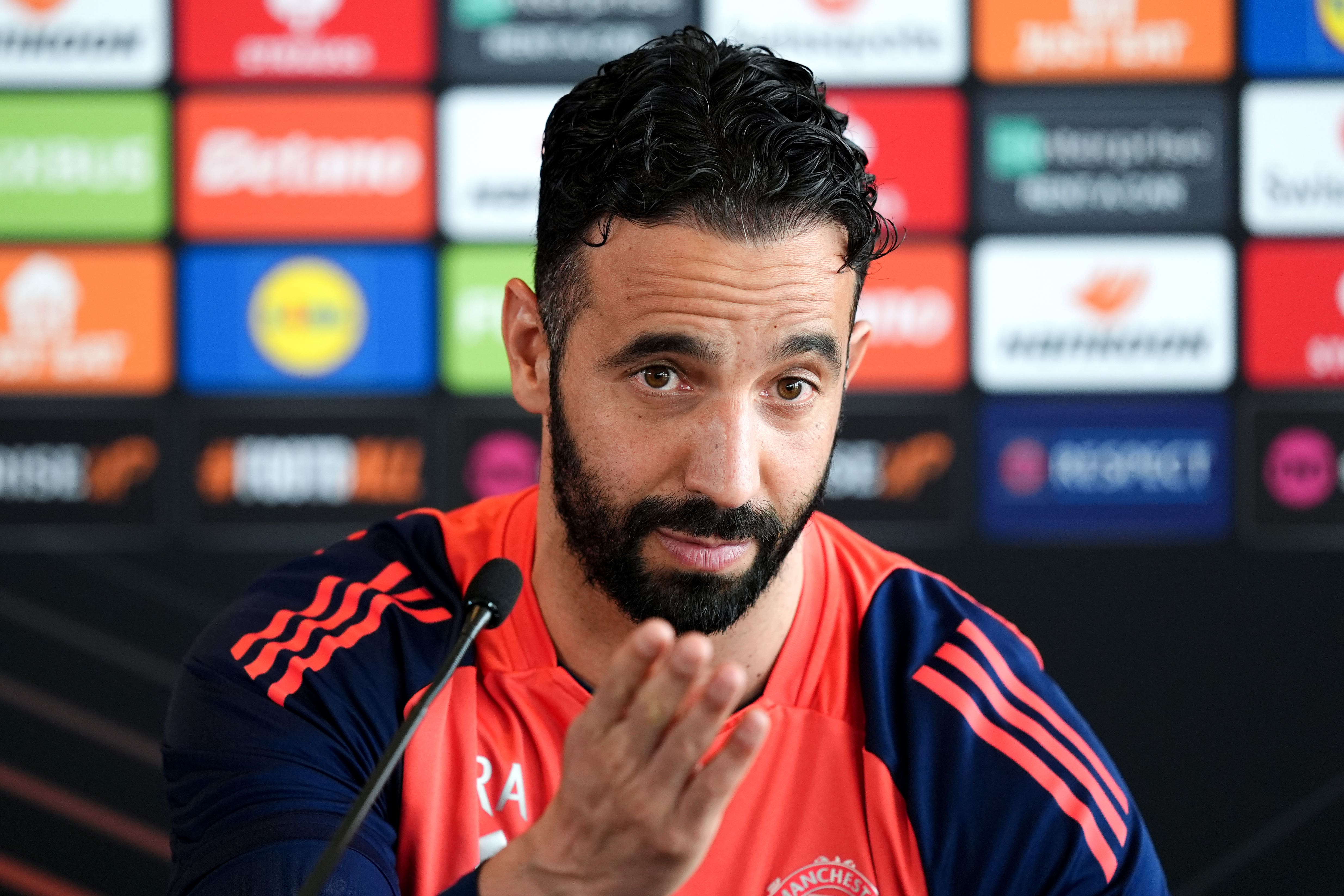 Manchester United manager Ruben Amorim insists they have to fight for a place in the Europa League final (Martin Rickett/PA)