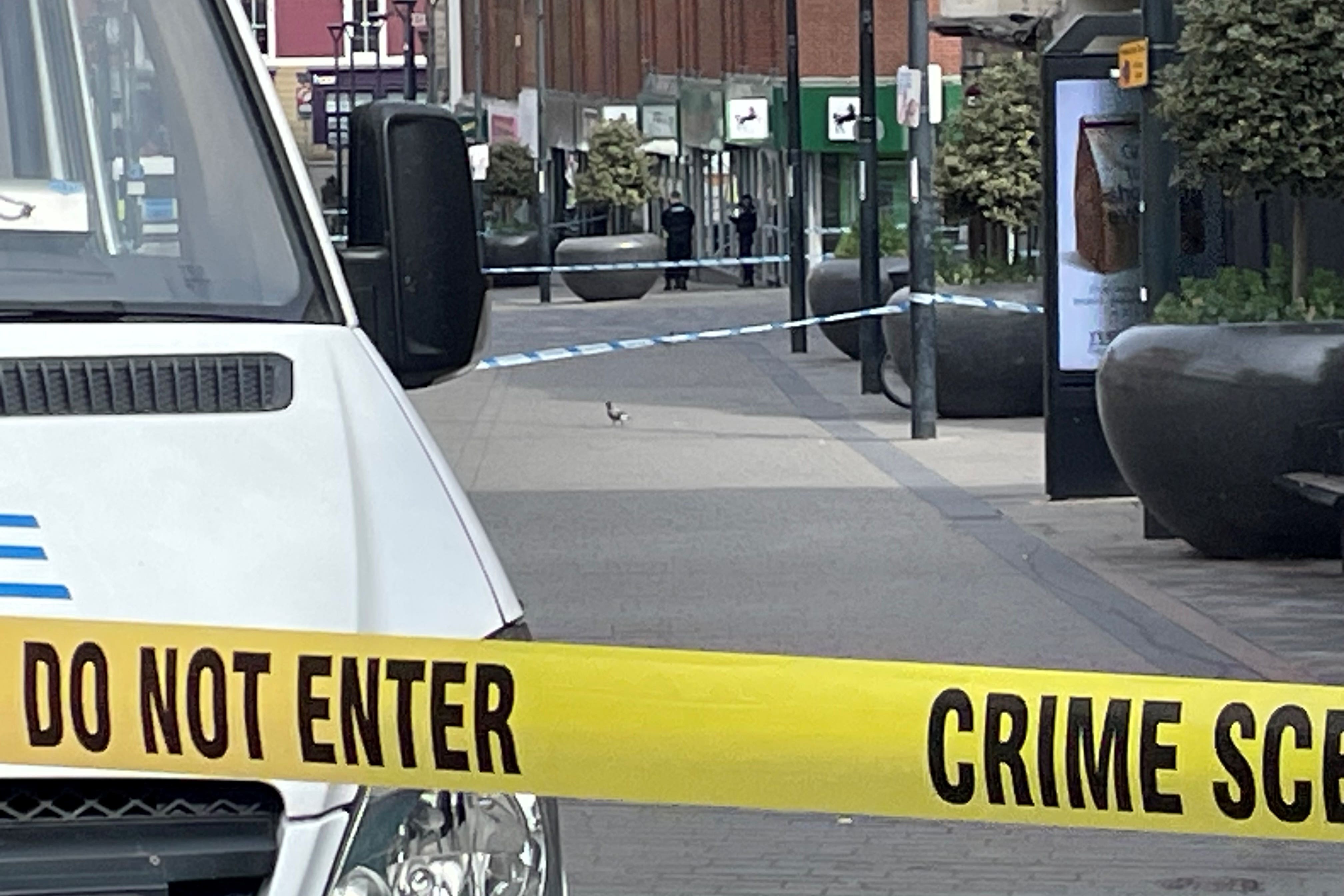 The scene in St Peter’s Street, Derby (Matthew Cooper/PA)