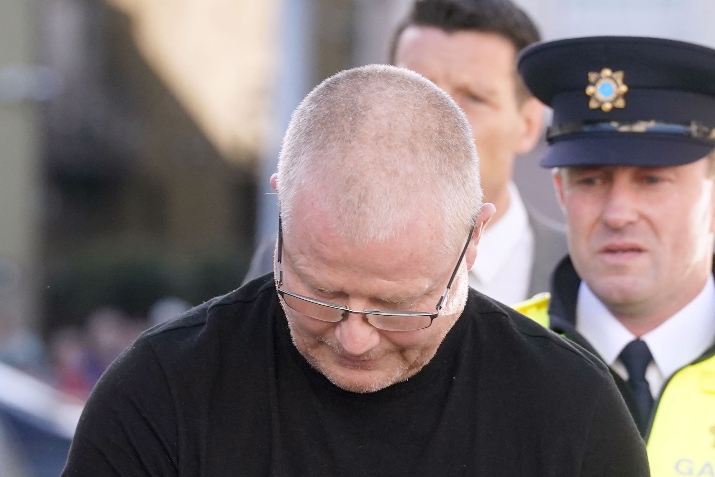 Richard Satchwell arrives at the District Court in Cashel, Co Tipperary, charged in connection with the murder of his wife Tina Satchwell (PA)