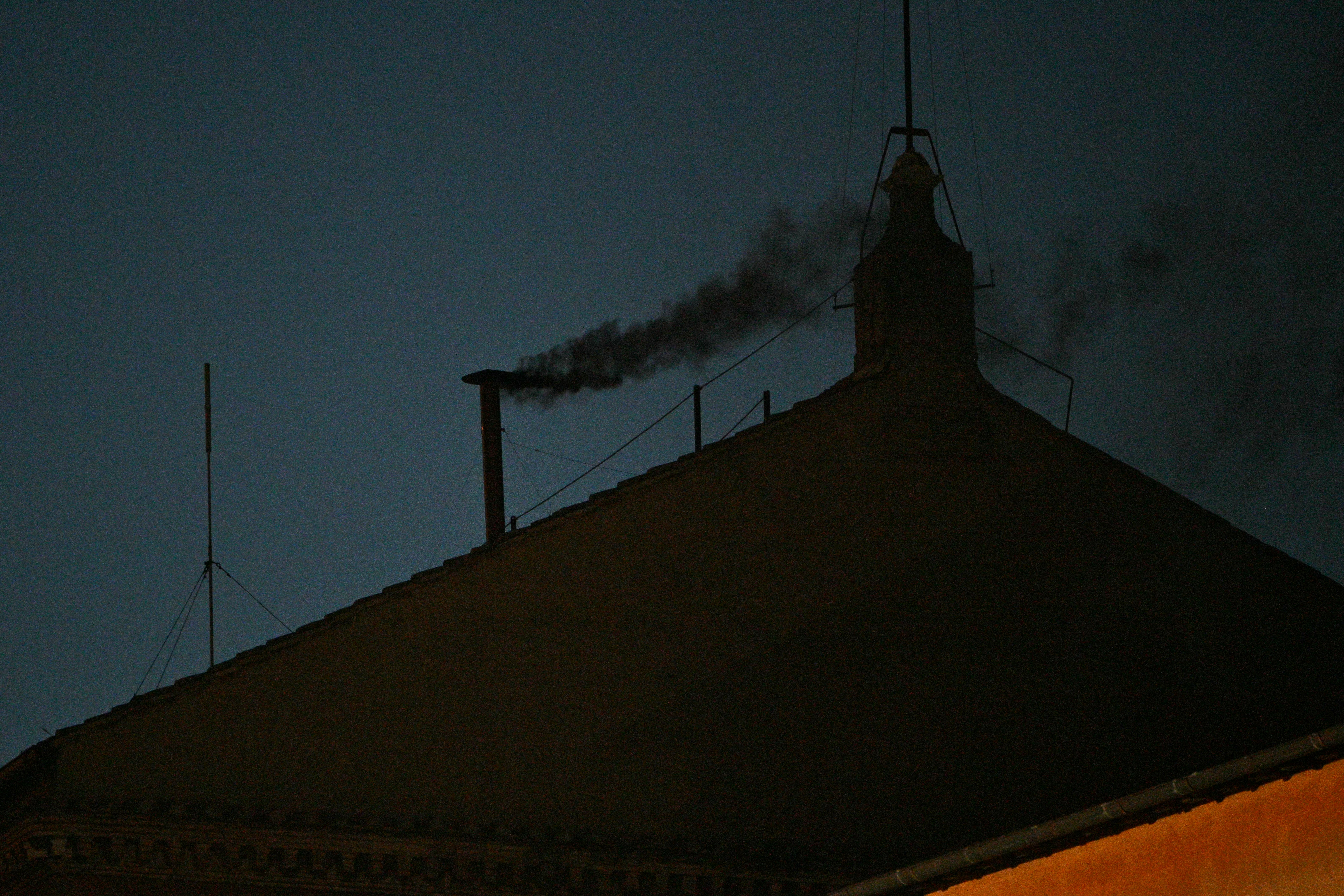 Black smoke signalled the end of Wednesday’s discussions with no result
