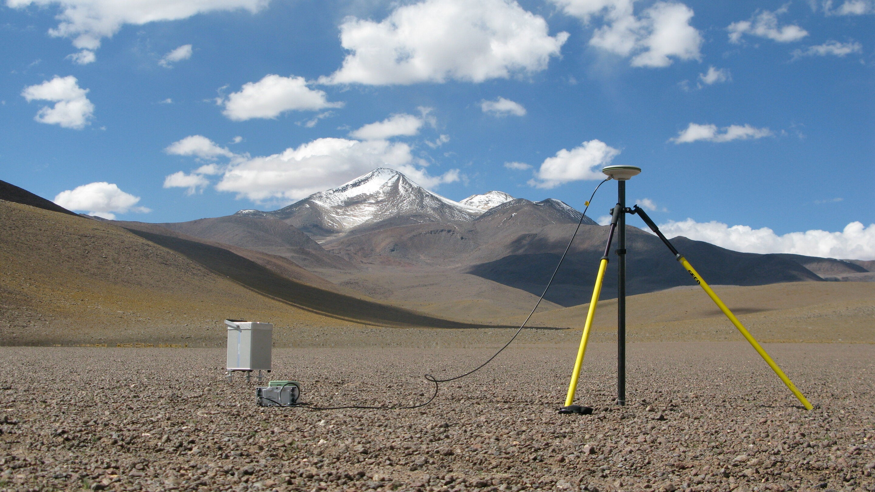 Gravimeter and GPS station with Cerro Uturuncu in the background