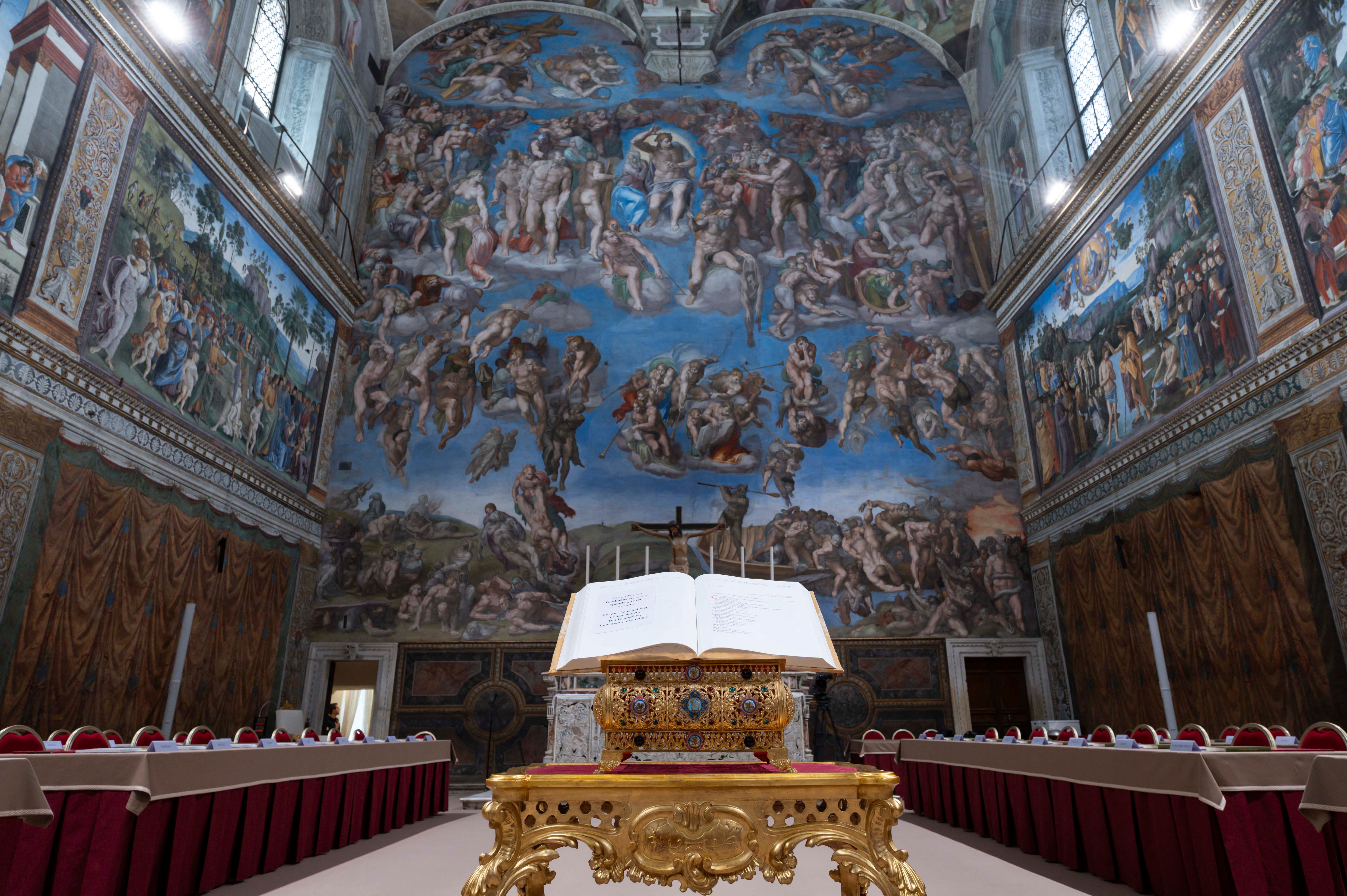 The Sistine Chapel has been prepared for the conclave