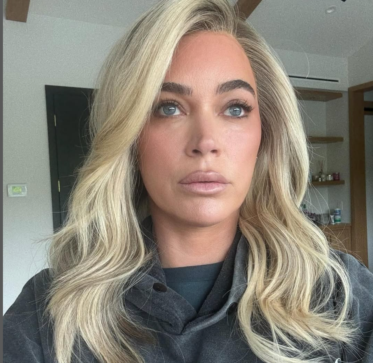 Teddi Mellencamp pictured wearing a blonde wig