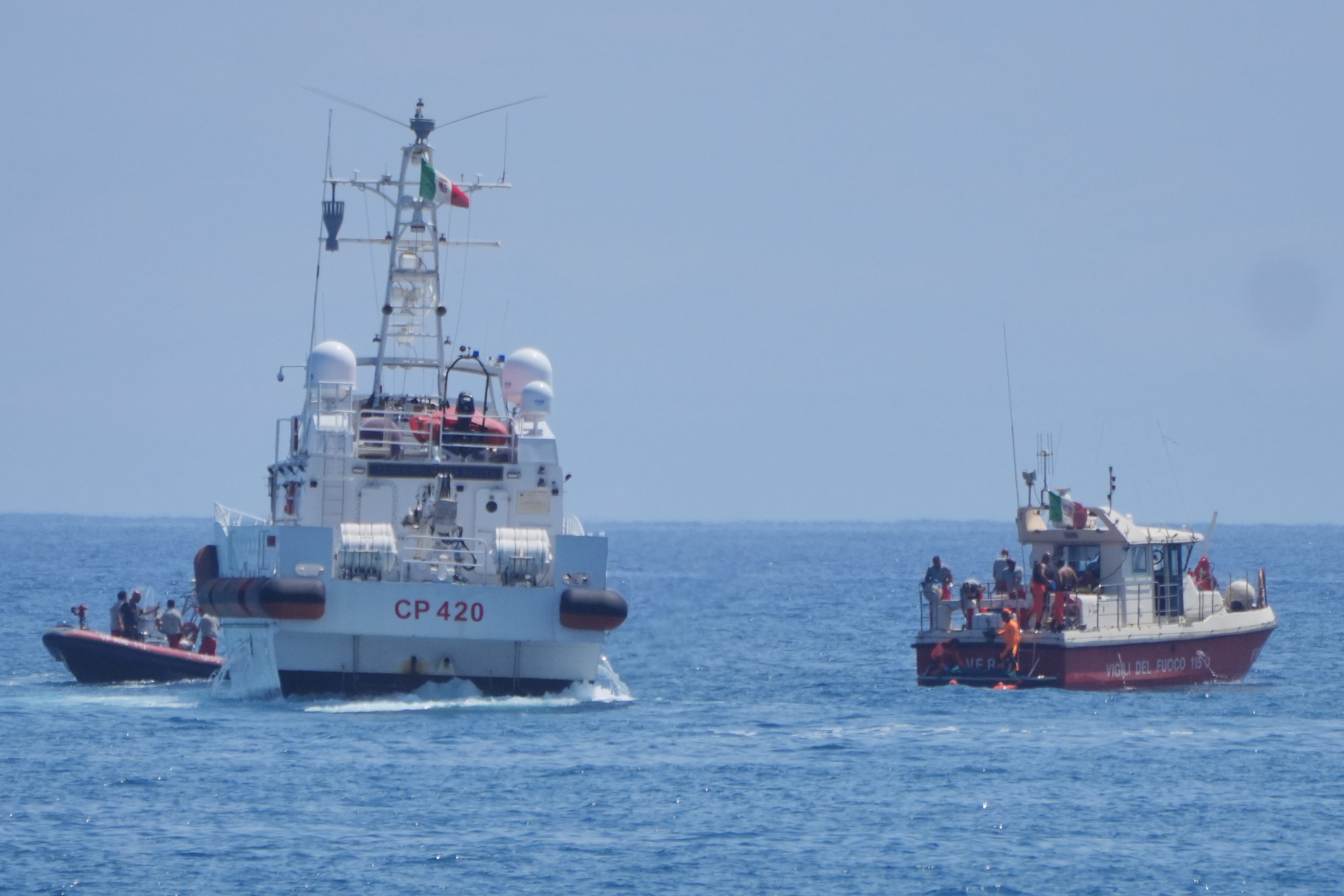 A recovery operation for the Bayesian is ongoing off the coast of Sicily (Jonathan Brady/PA)