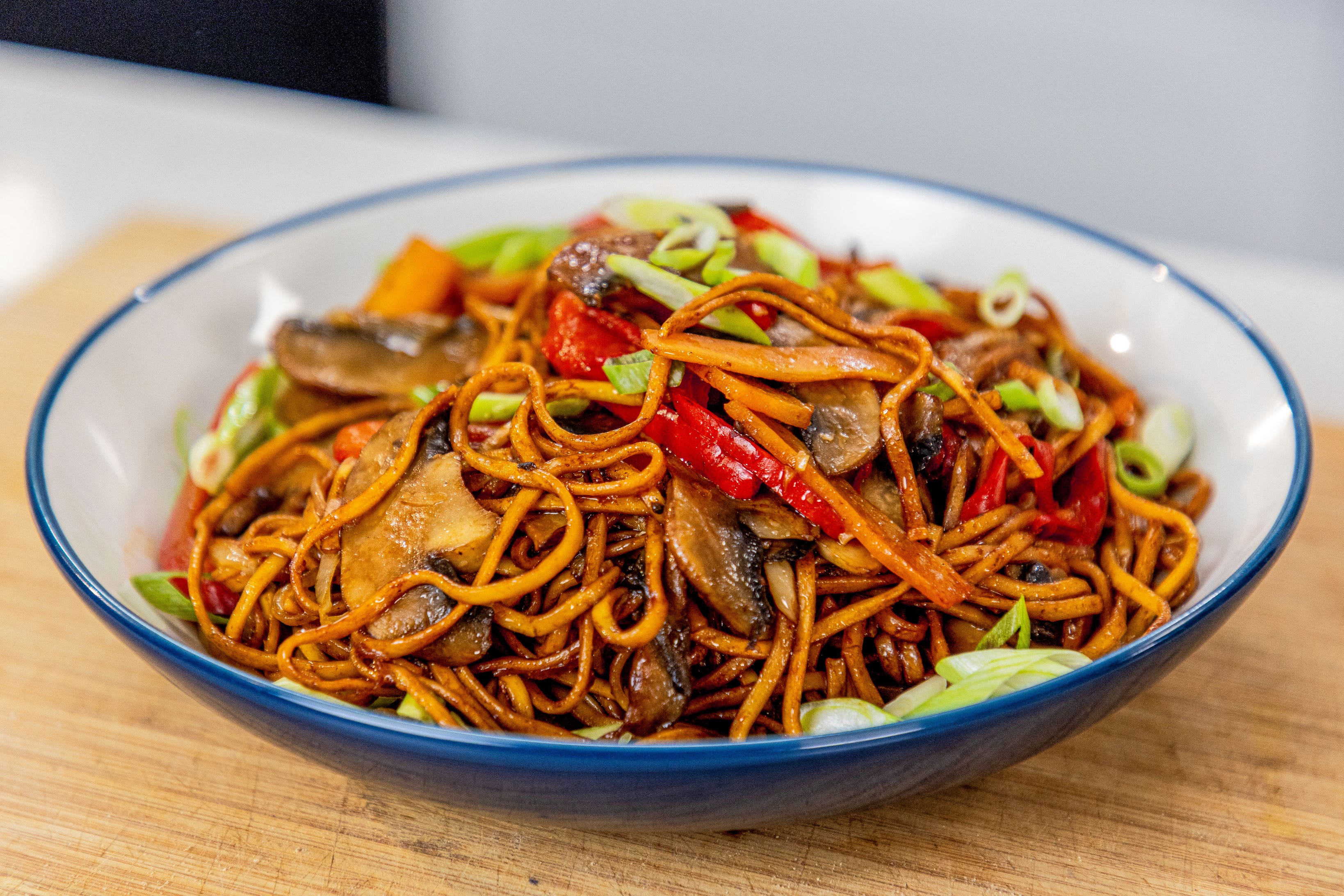 Fast, fragrant and full of umami – this Indo-Chinese noodle stir-fry is Khan’s ode to the bustling hakka kitchens of India
