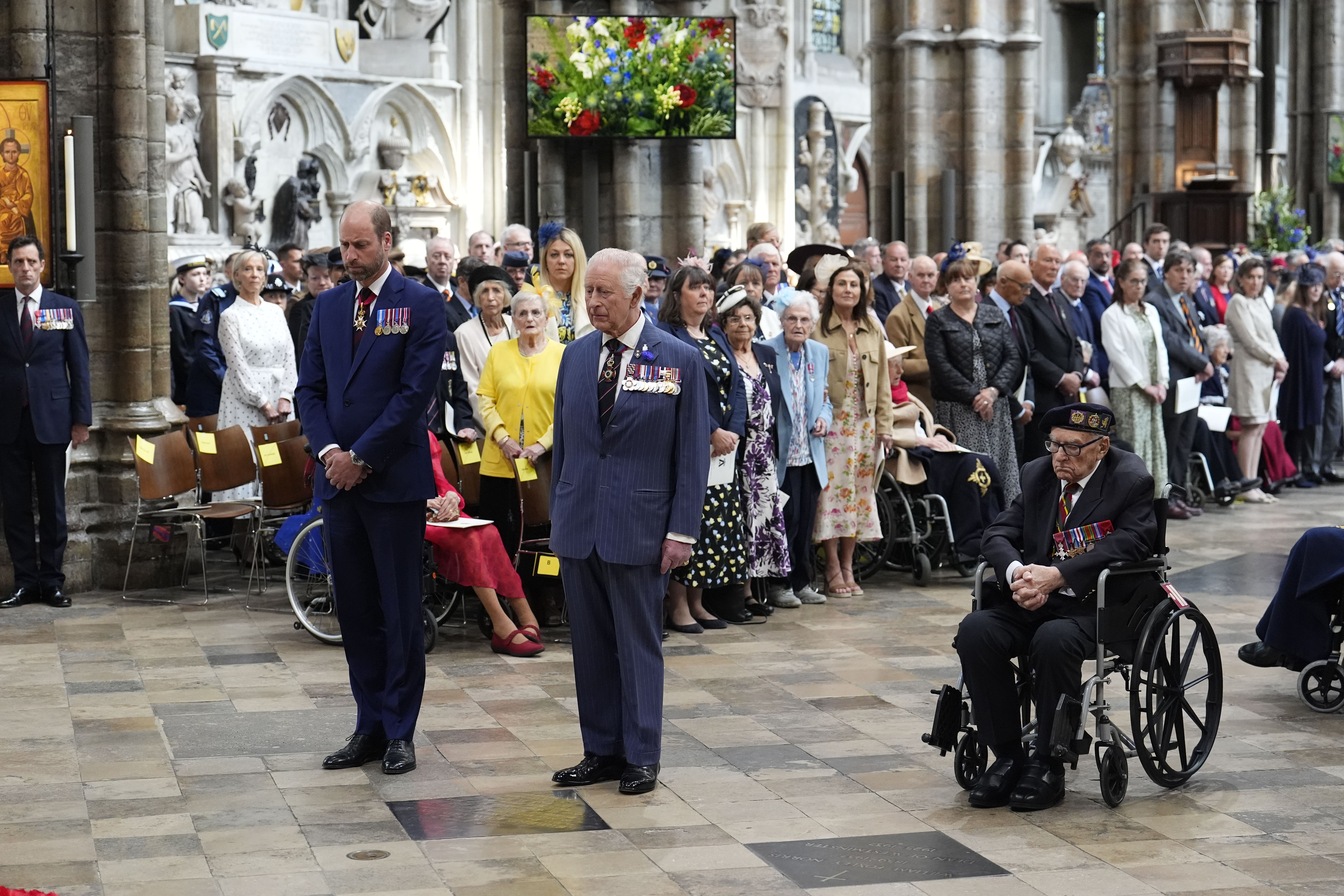 The Prince of Wales and the King at Westminster Abbey (Jordan Pettitt/PA)