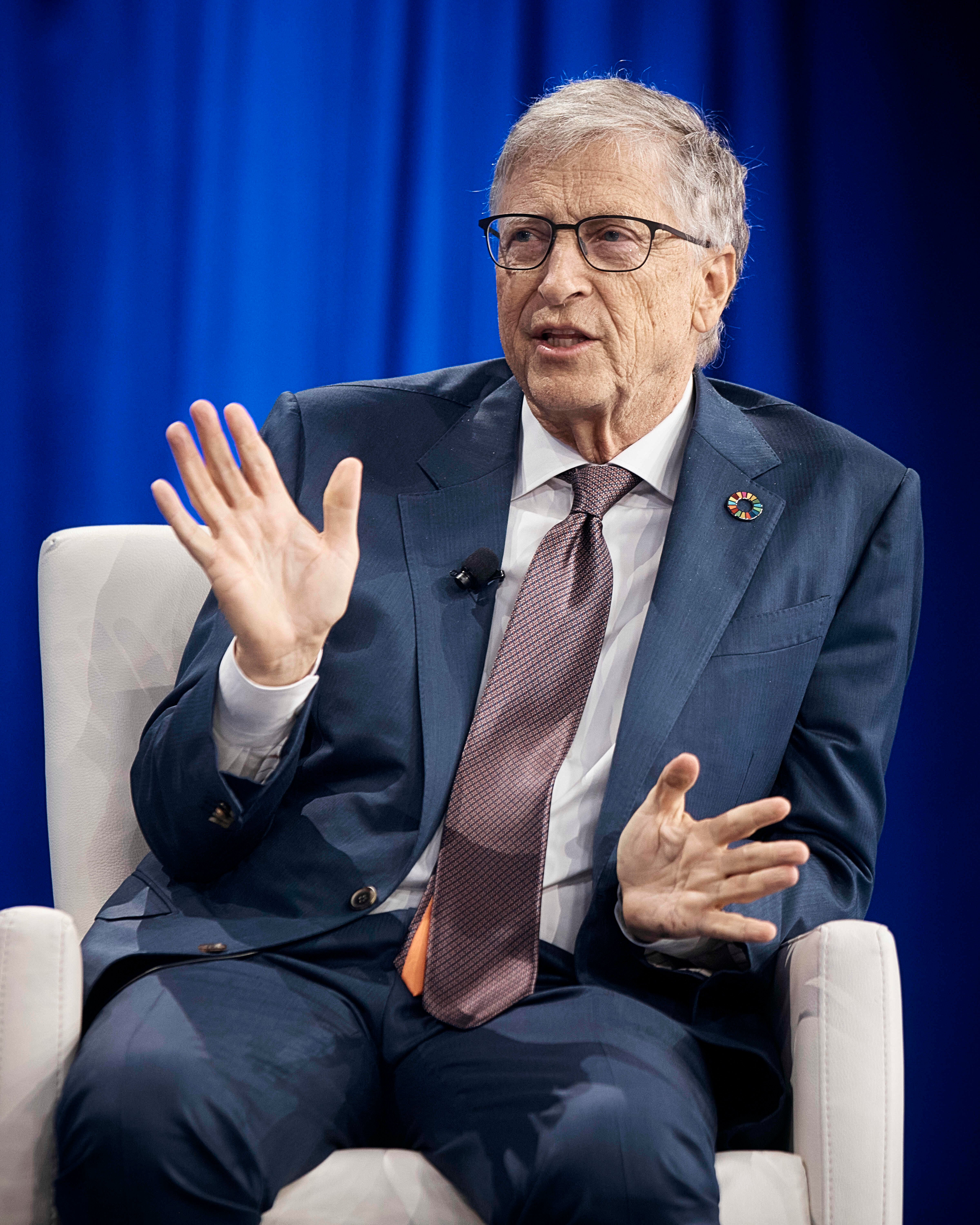 Bill Gates speaks during the Clinton Global Initiative in New York in 2024
