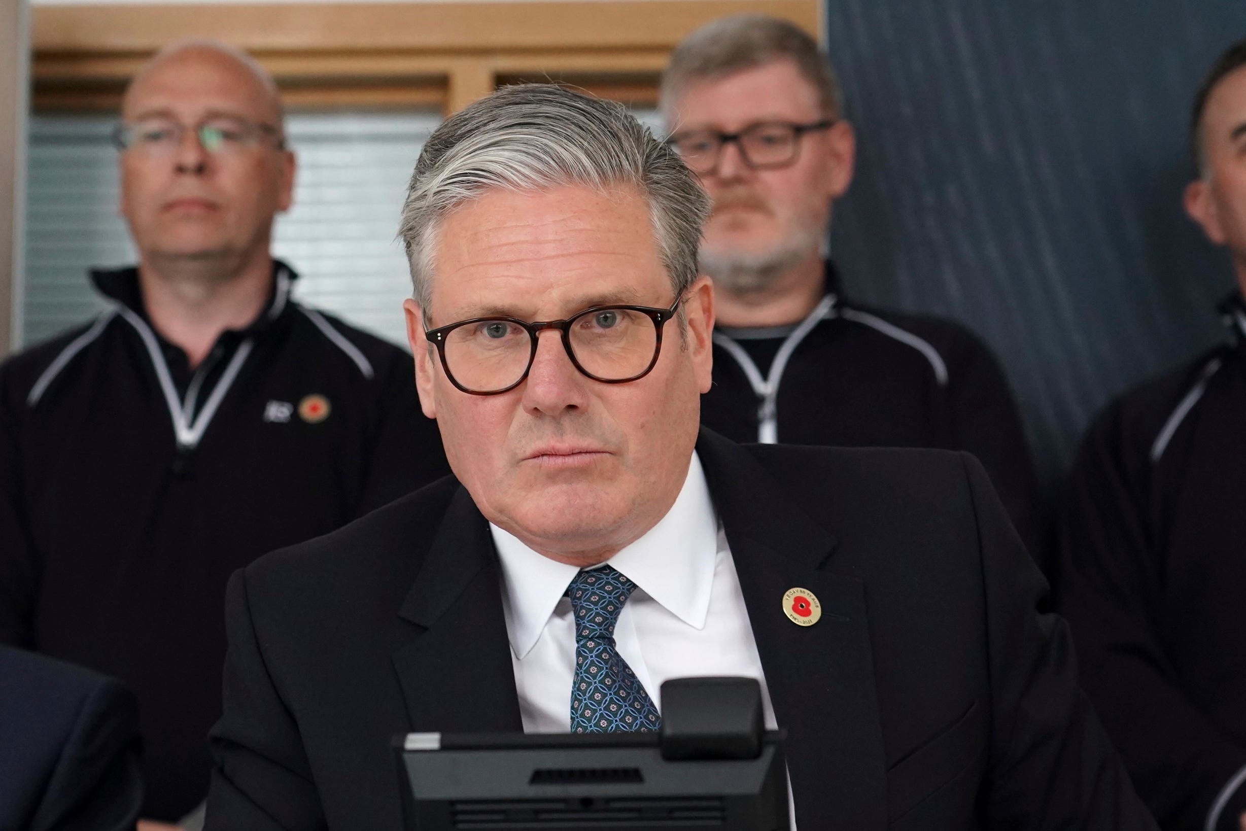 President Donald Trump speaks on the phone to Britian’s Prime Minister Keir Starmer (AP Photo/Evan Vucci/Alberto Pezzali/PA)