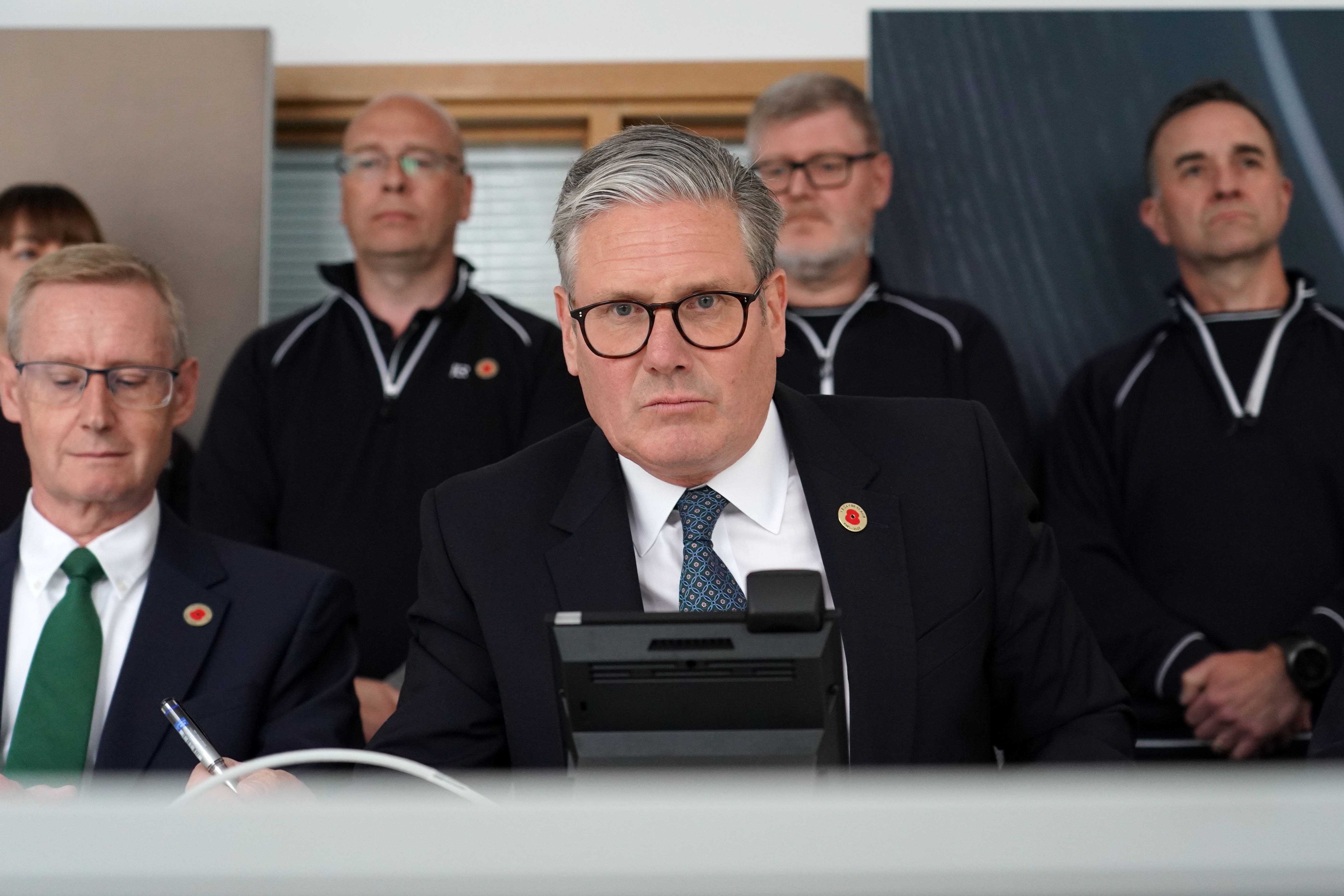 Prime Minister Sir Keir Starmer speaks on the phone to US President Donald Trump during a visit to the West Midlands. Picture date: Thursday May 8, 2025.