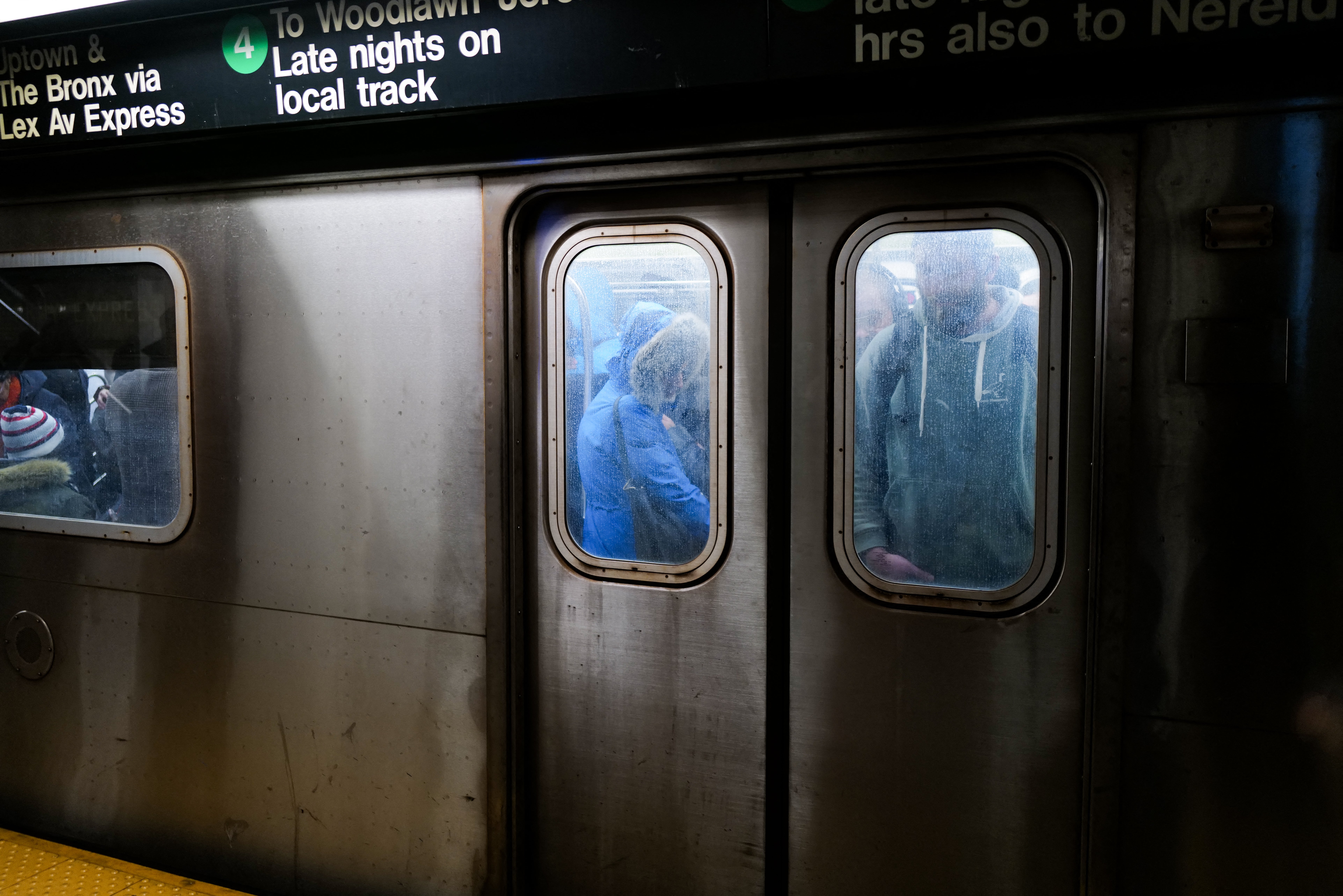 The alleged choking incident happened on the No. 1 train in the 14th Street subway station near Seventh Avenue .