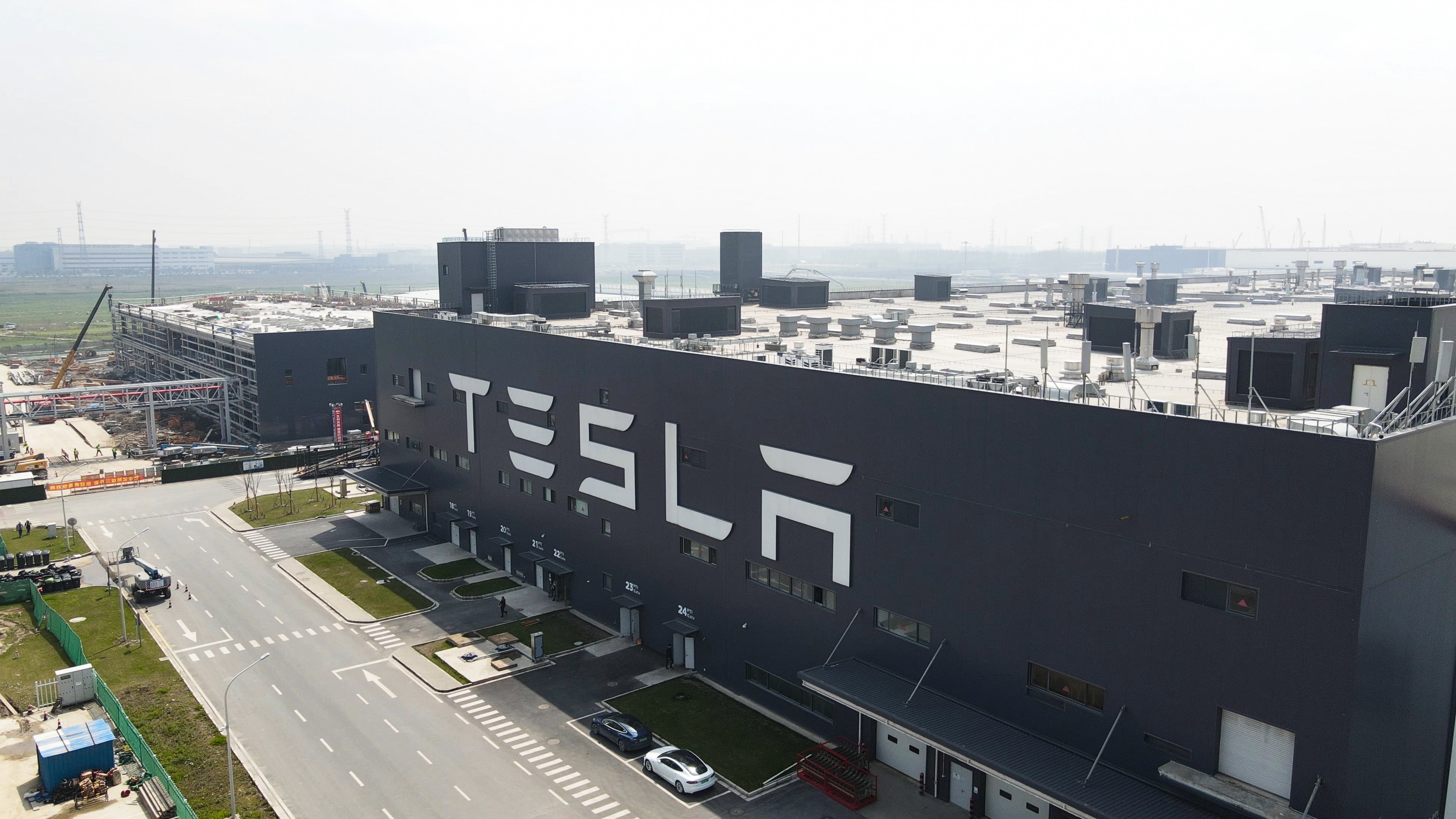 The completed factory, as seen in March 2021