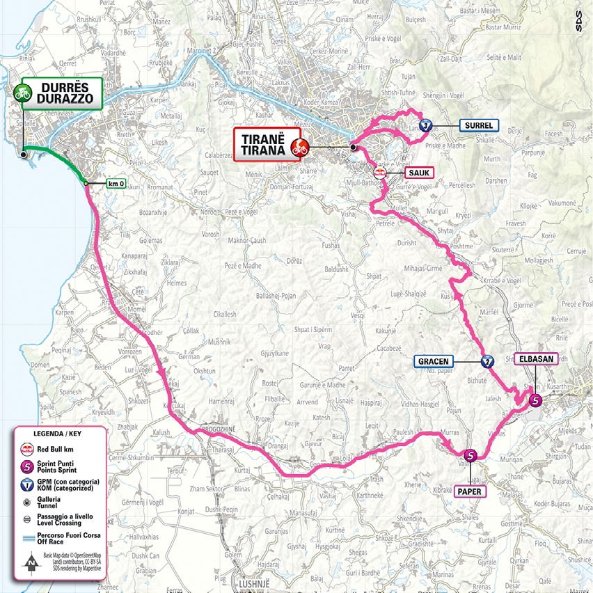 Giro d'Italia 2025 – stage one map