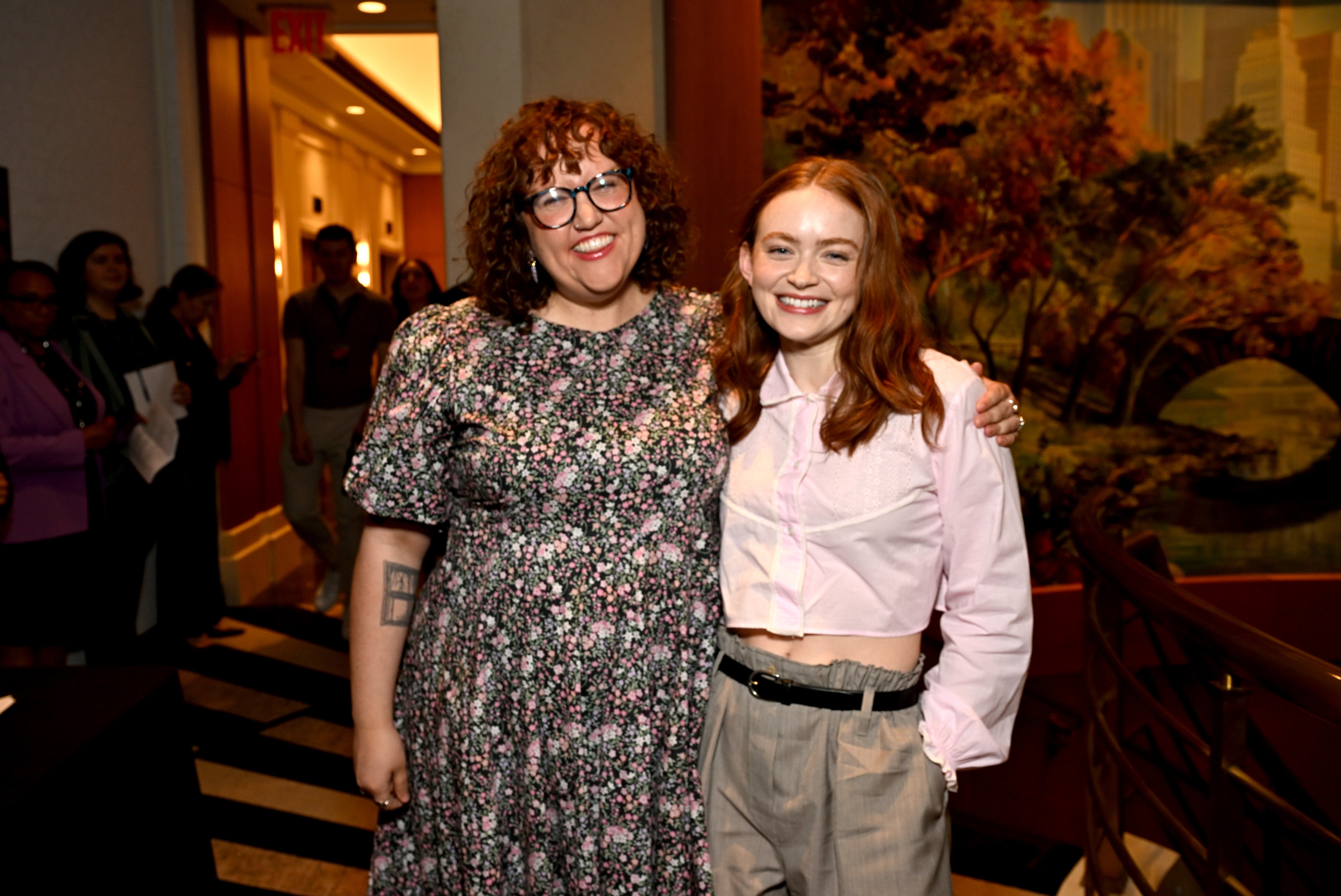 Kimberly Belflower and Sadie Sink Pose on Tony Awards meet candidate events in New York