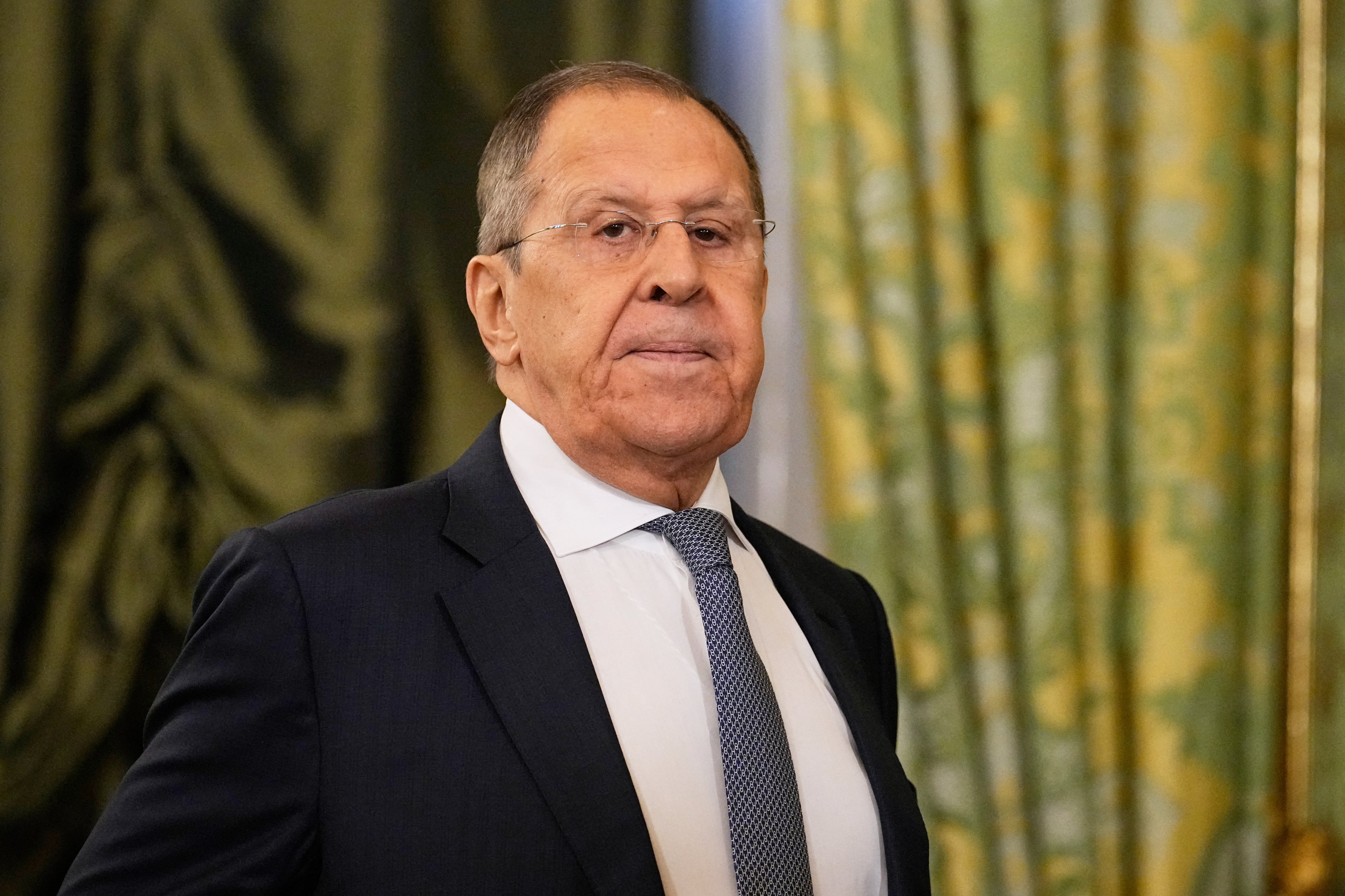 Sergei Lavrov (pictured) is rumoured to have fallen out of favour with Vladimir Putin - but the Kremlin rebukes the speculation