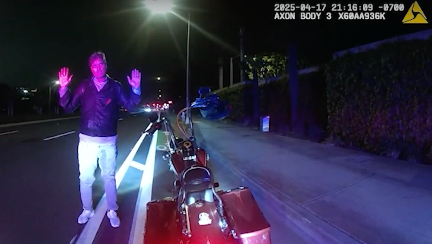 Police bodycam footage reveals the moment Geoffrey Stirling, the brother of RHOC star Lydia McLaughlin, was shot dead by cops