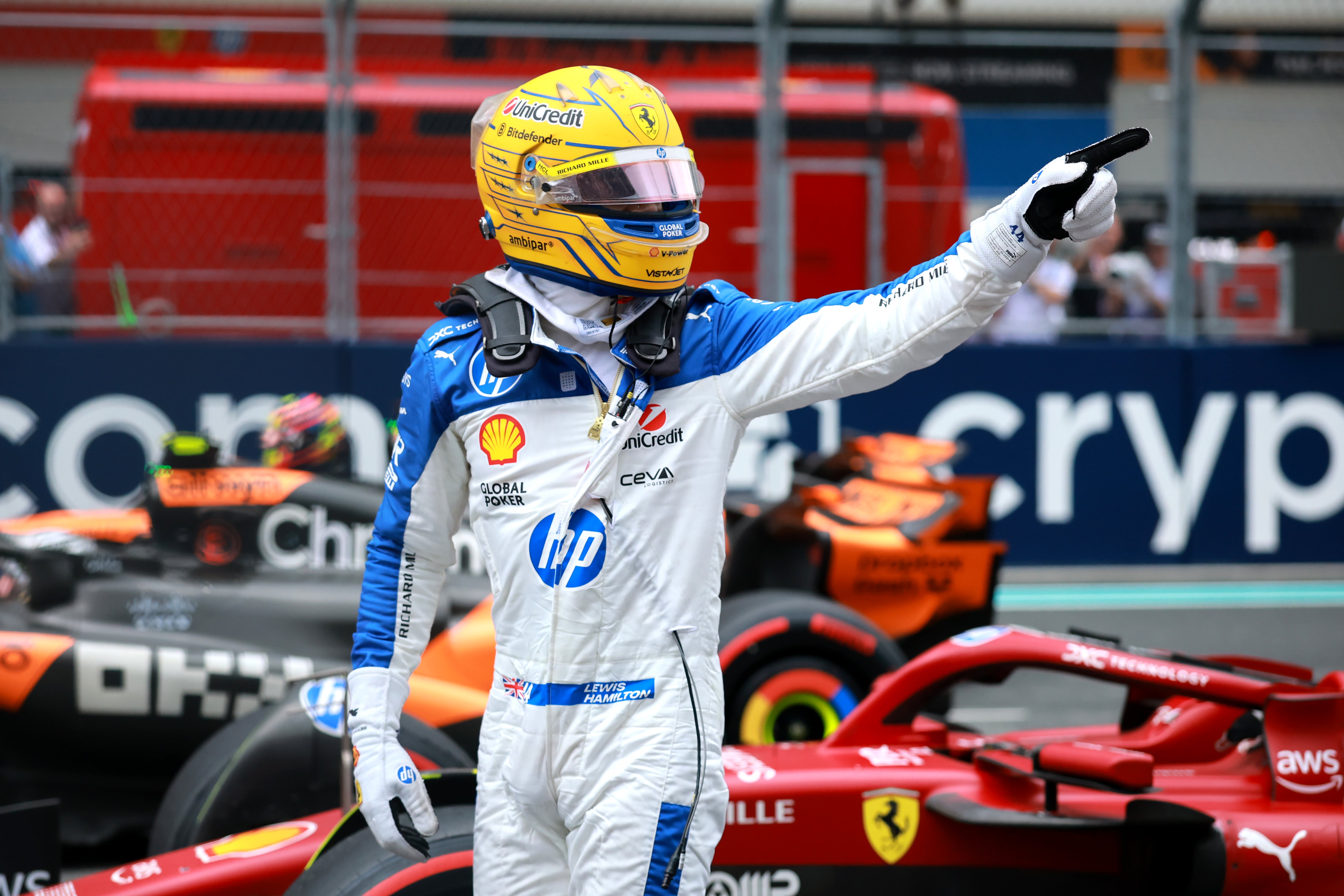 Lewis Hamilton finished eighth in Sunday’s Miami Grand Prix