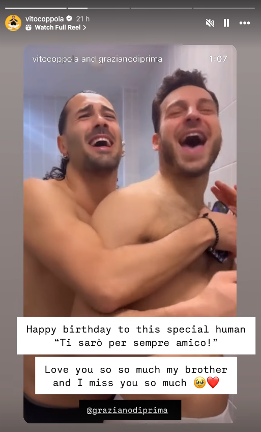 Vito Coppola dedicated a birthday message to his ‘dear friend and brother’ Graziano Di Prima
