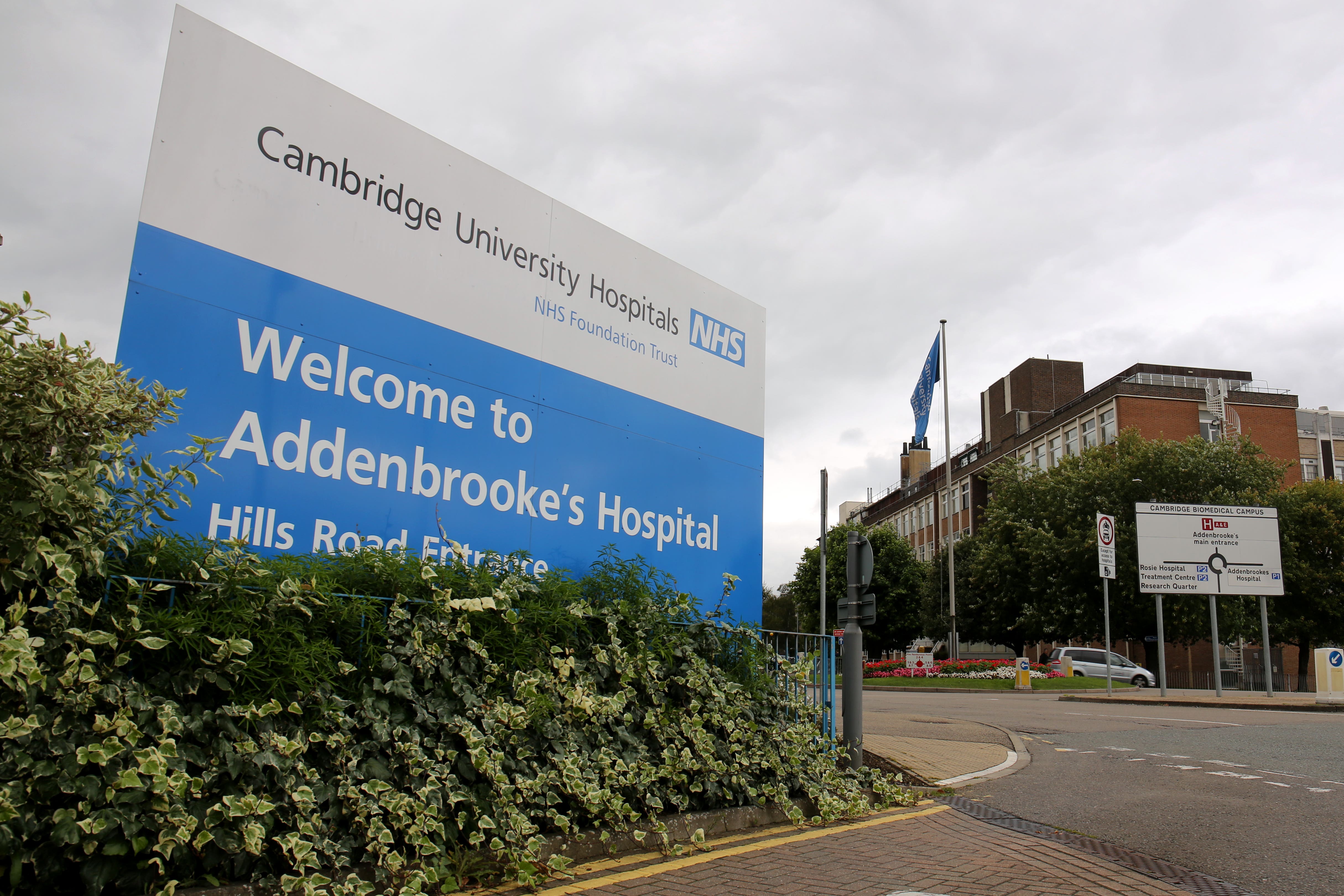General view of Addenbrooke’s University Hospital in Cambridge
